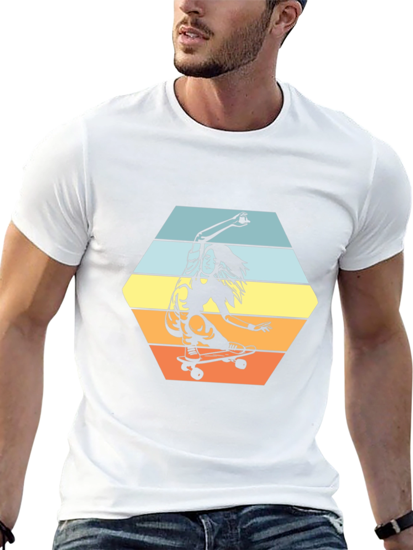 Skateboarder Graphic Tee - Retro Style