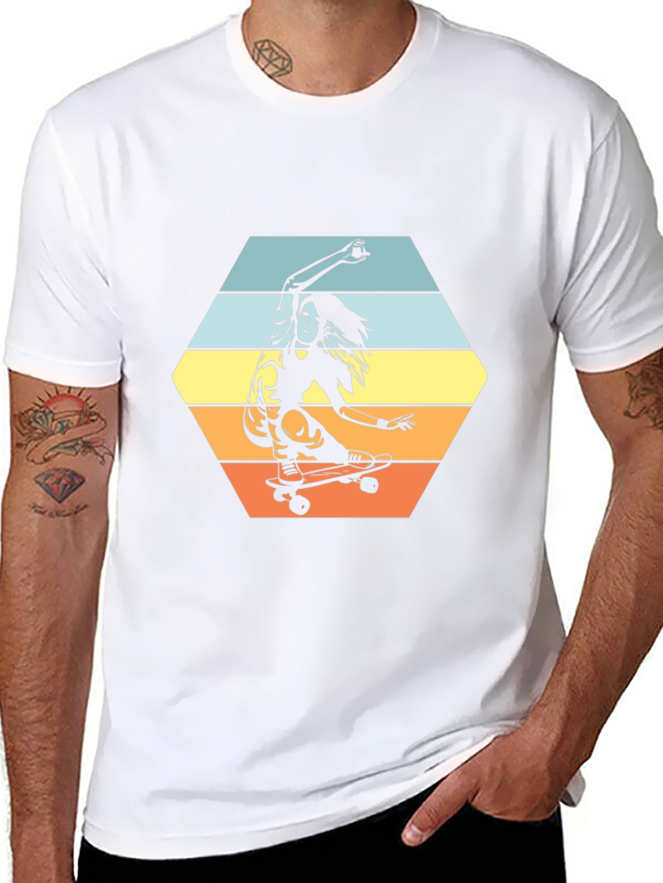 Skateboarder Graphic Tee - Retro Style