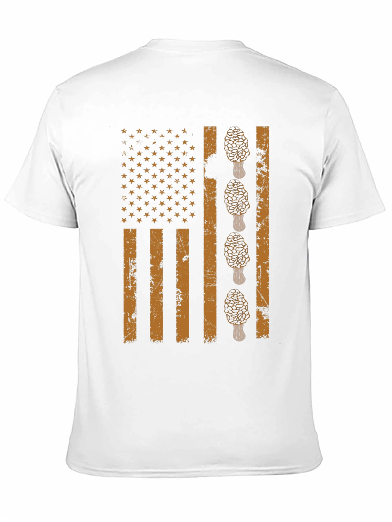 Morel Mushroom American Flag T-Shirt