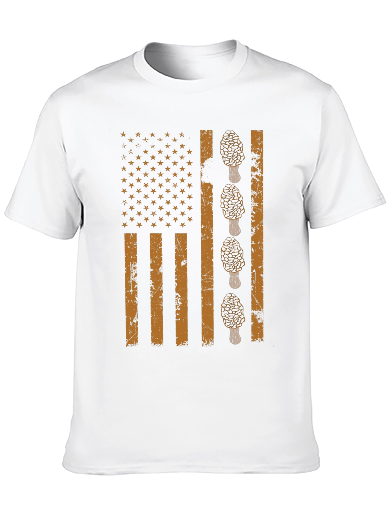 Morel Mushroom American Flag T-Shirt