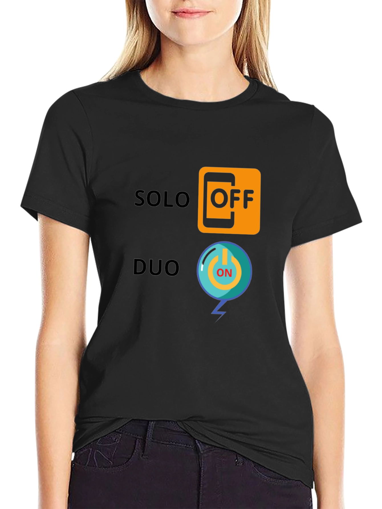 Solo Off Duo On Black Graphic Tee