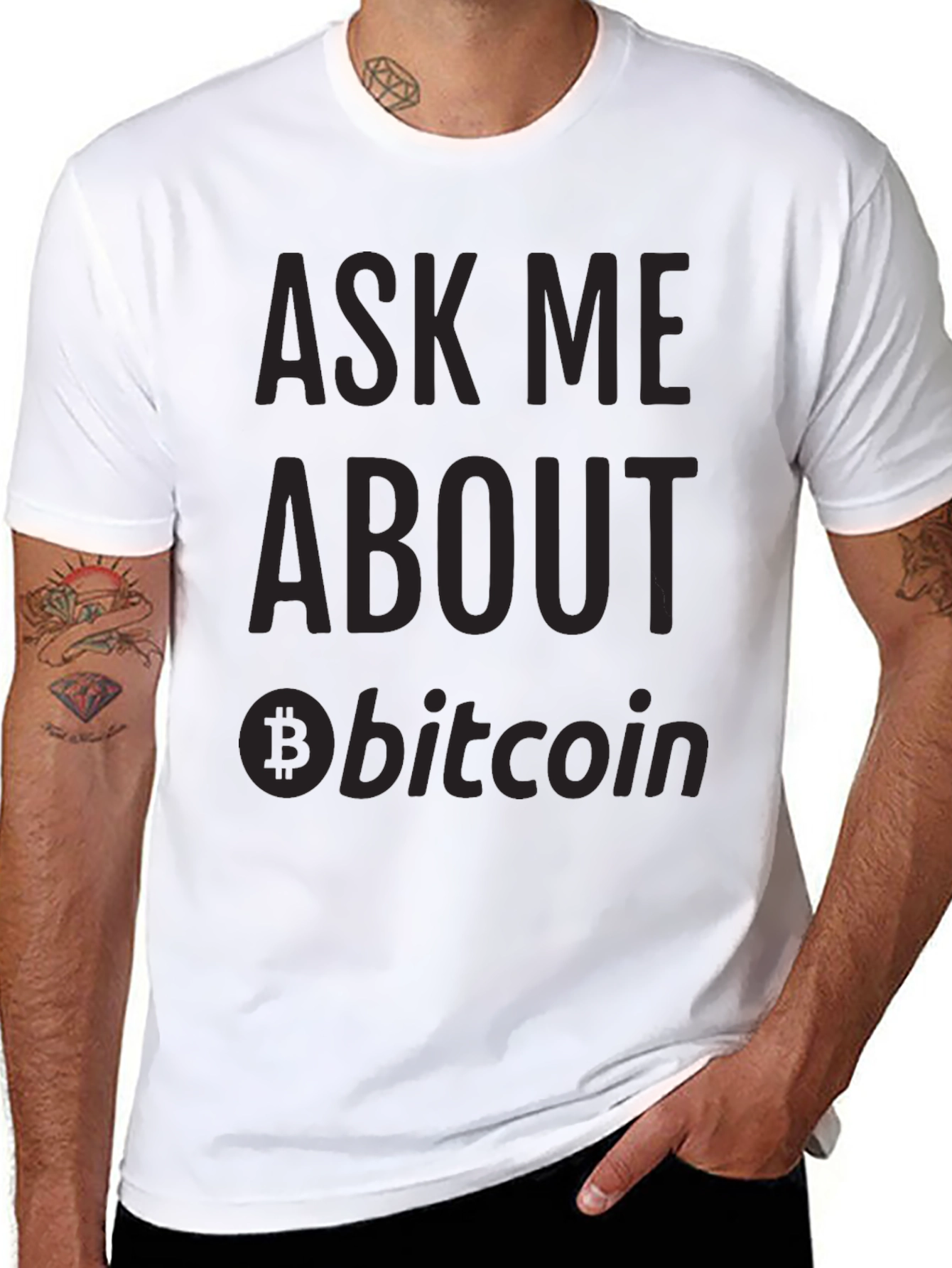 Ask Me About Bitcoin Black T-Shirt Cryptocurrency