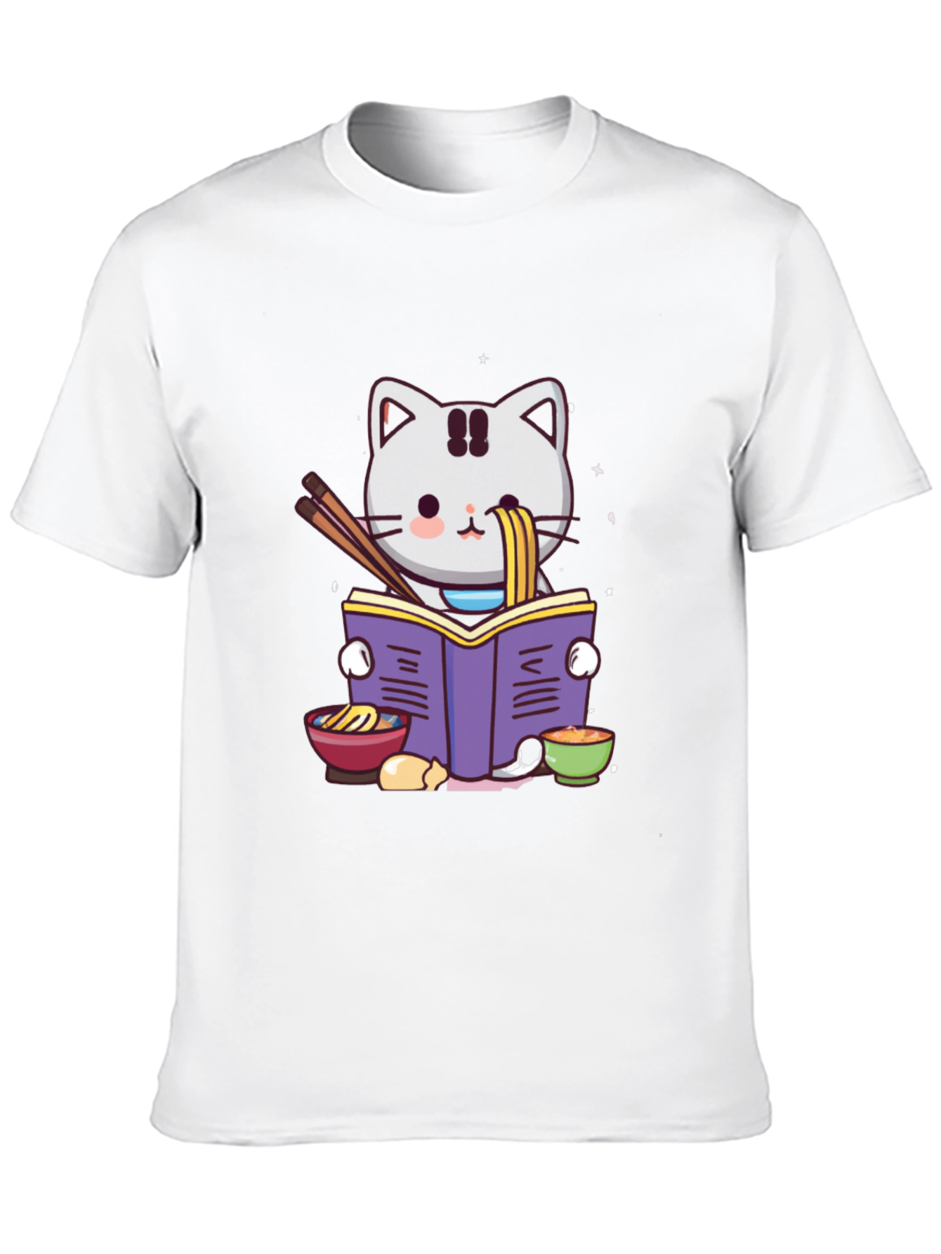 Ramen Cat Reading T-Shirt