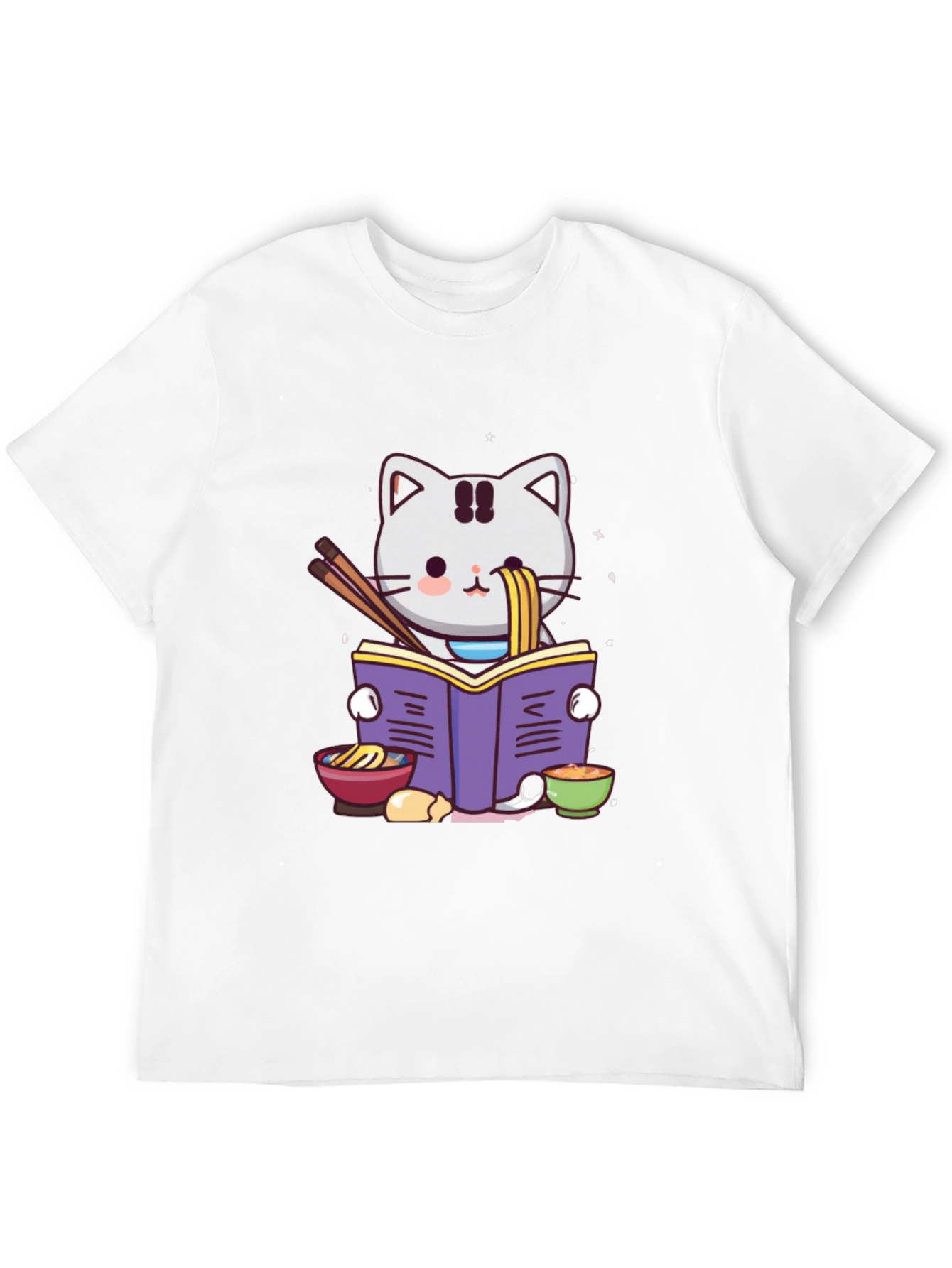 Ramen Cat Reading T-Shirt