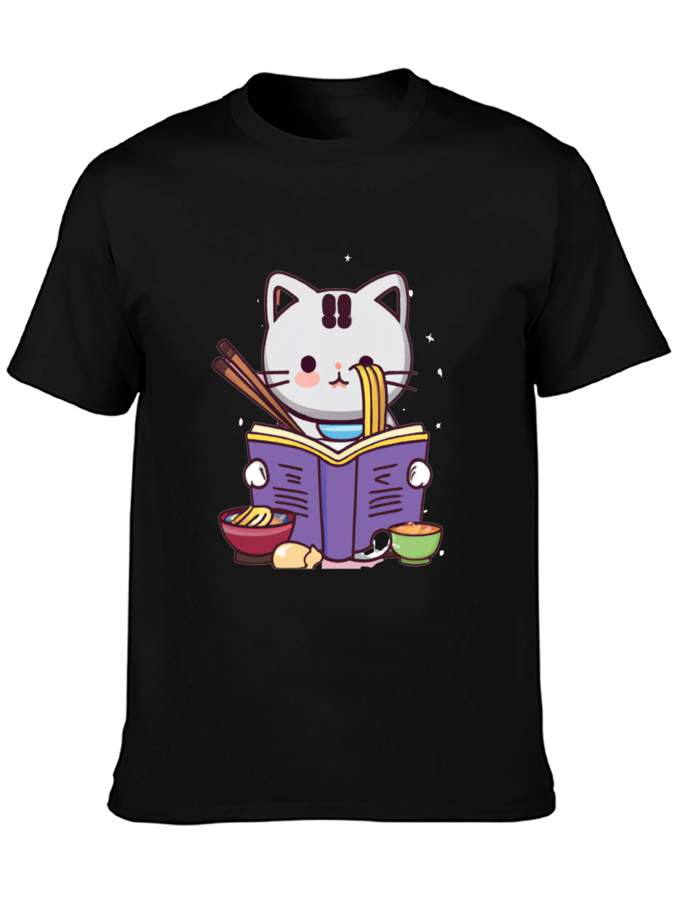 Ramen Cat Reading T-Shirt