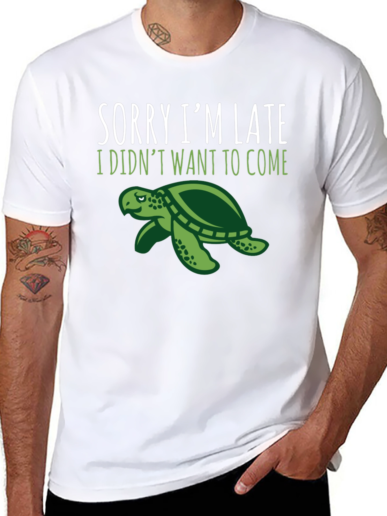Sorry Im Late Turtle Graphic Tee