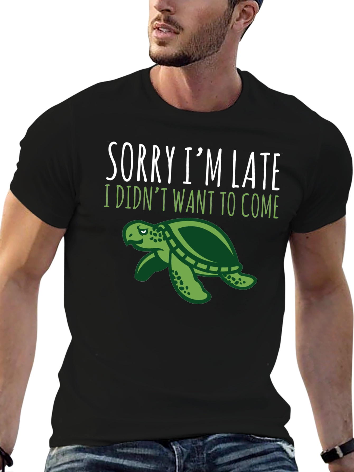 Sorry Im Late Turtle Graphic Tee
