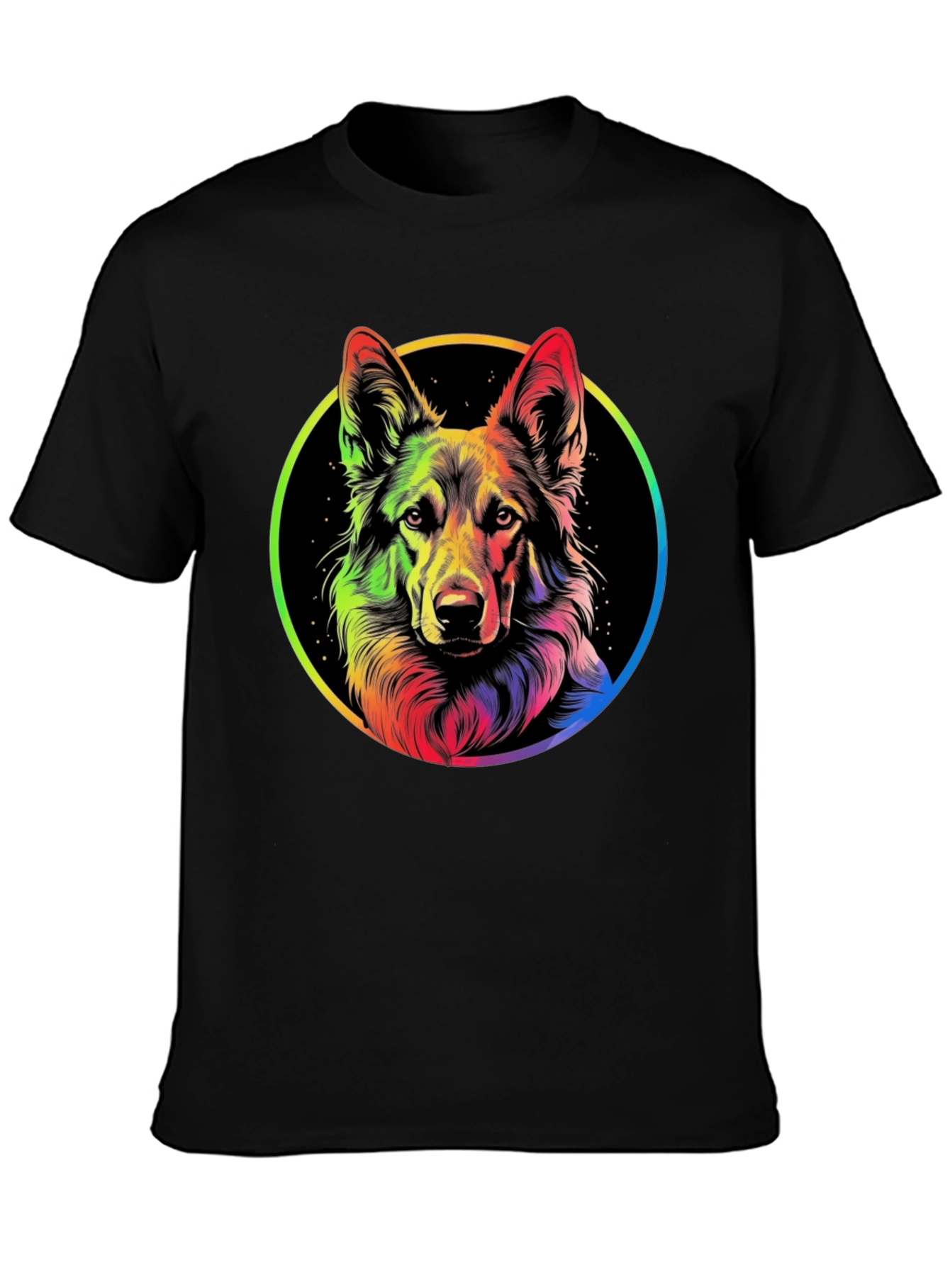 Rainbow German Shepherd Dog Graphic Tee