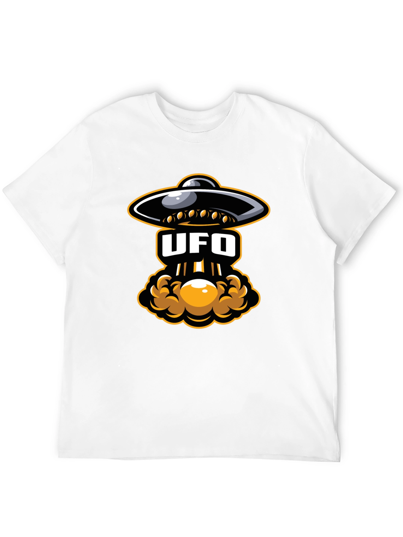 UFO Abduction Graphic T-Shirt - Black Cotton Tee
