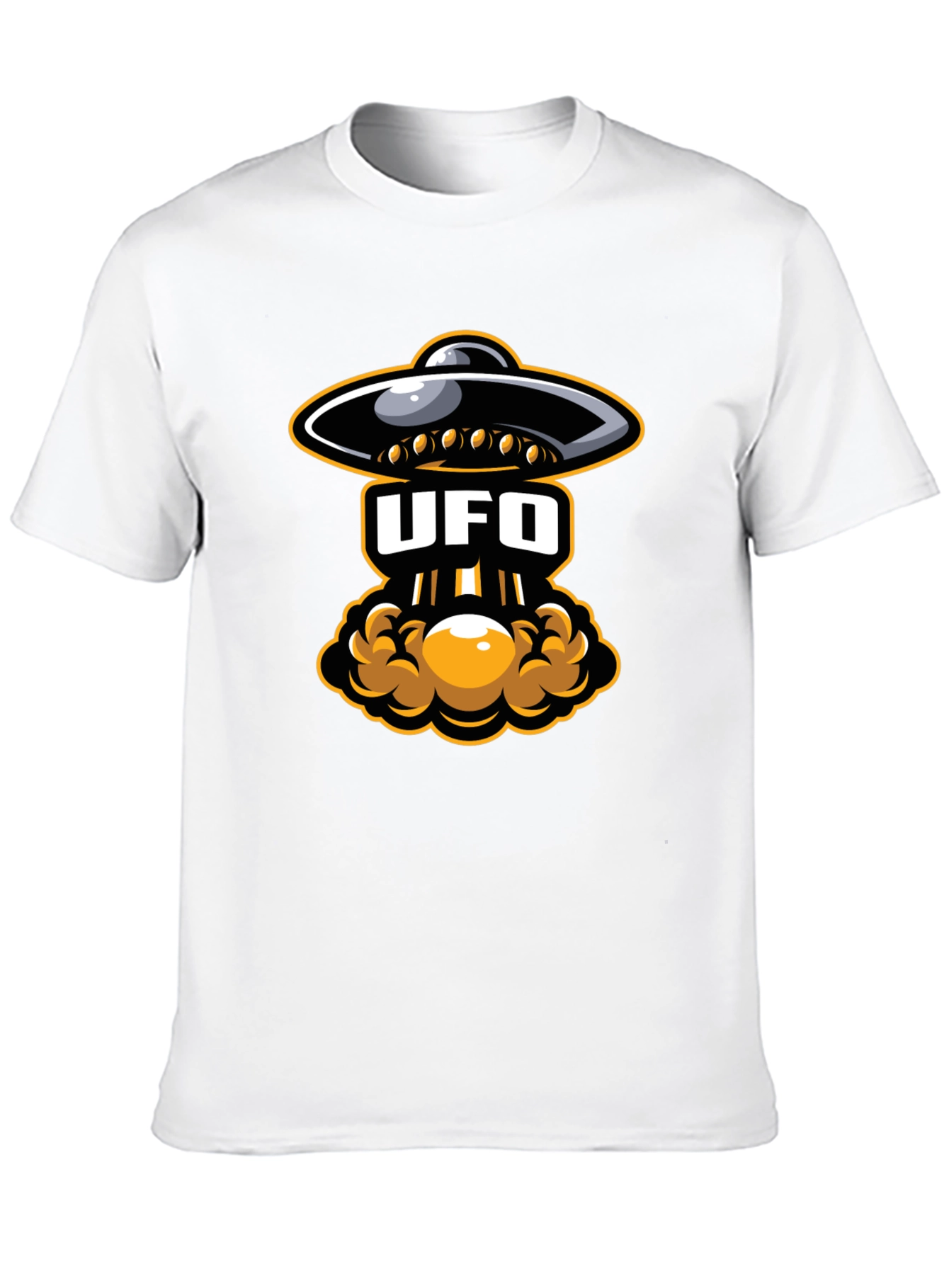 UFO Abduction Graphic T-Shirt - Black Cotton Tee