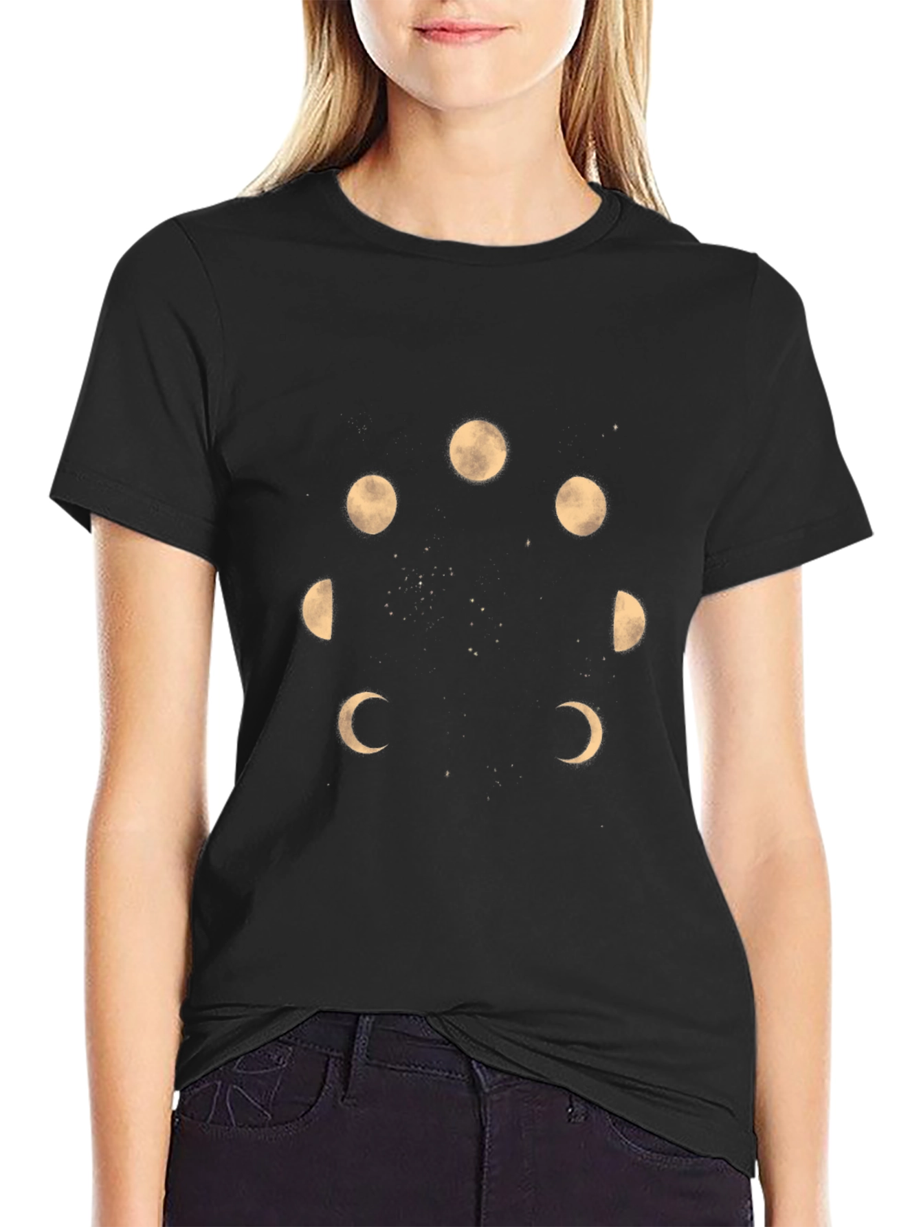 Lunar Phase T-Shirt - Black Graphic Tee