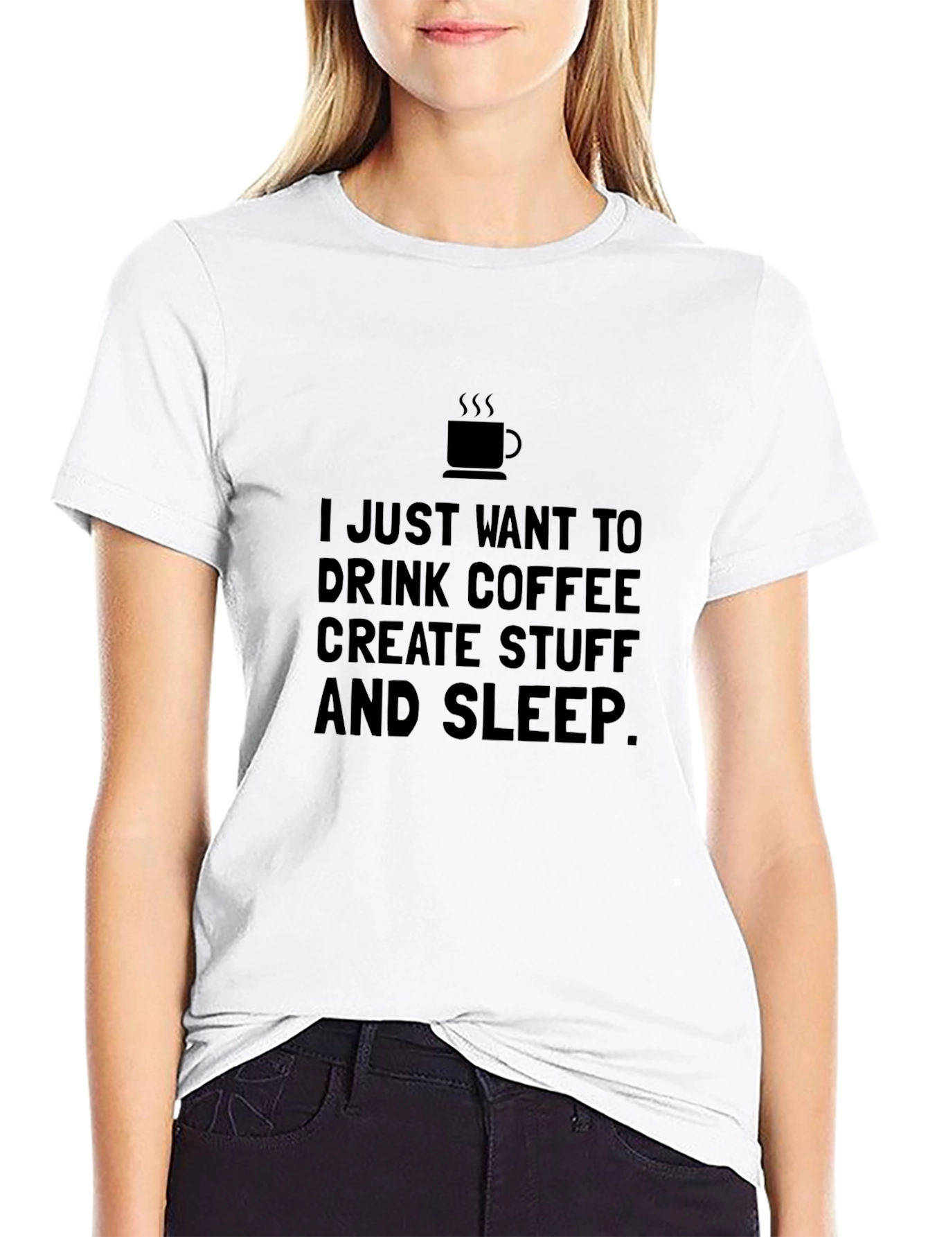 Coffee Create Sleep Graphic Tee - Soft Cotton Shirt