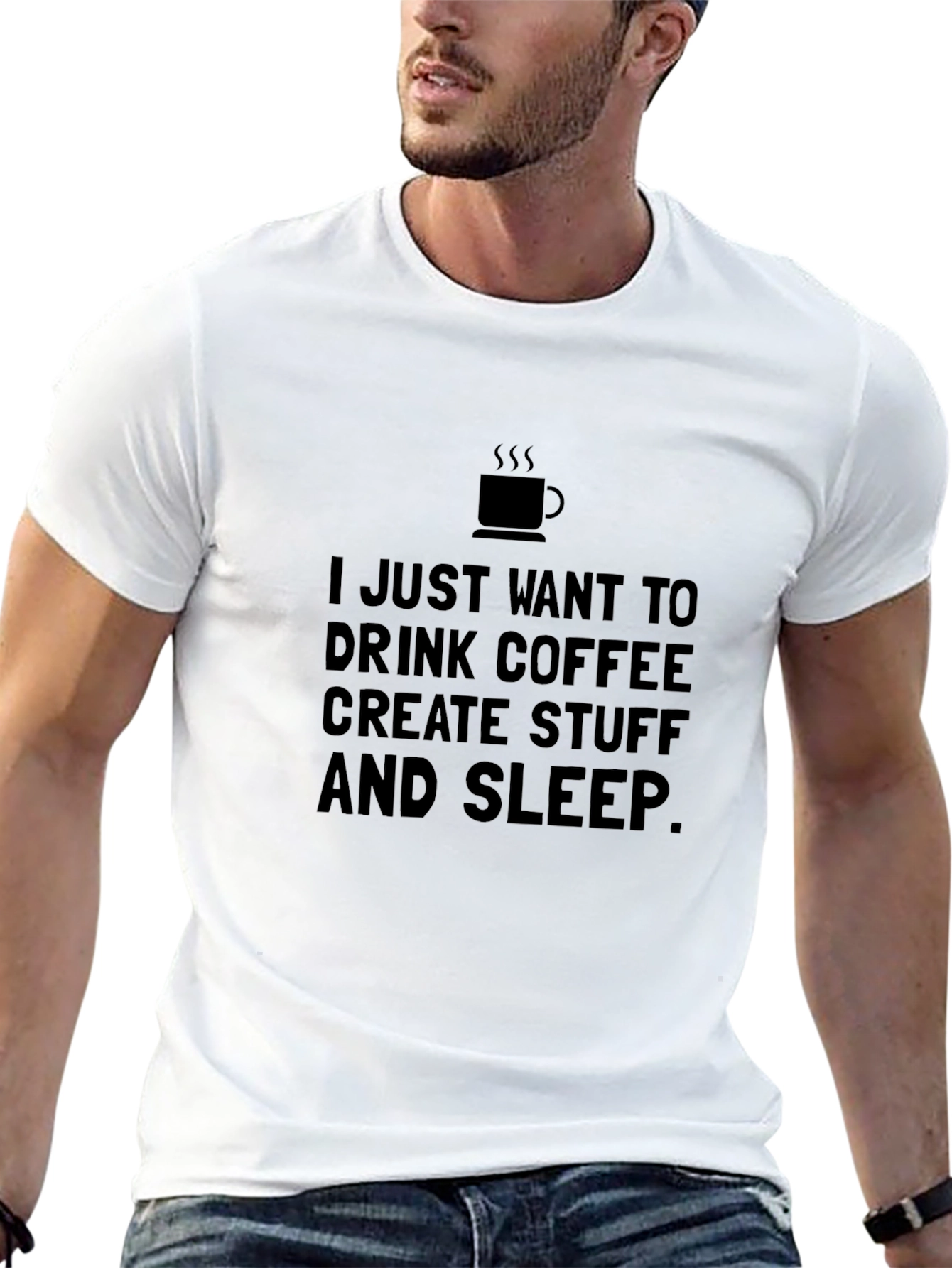 Coffee Create Sleep Graphic Tee - Soft Cotton Shirt