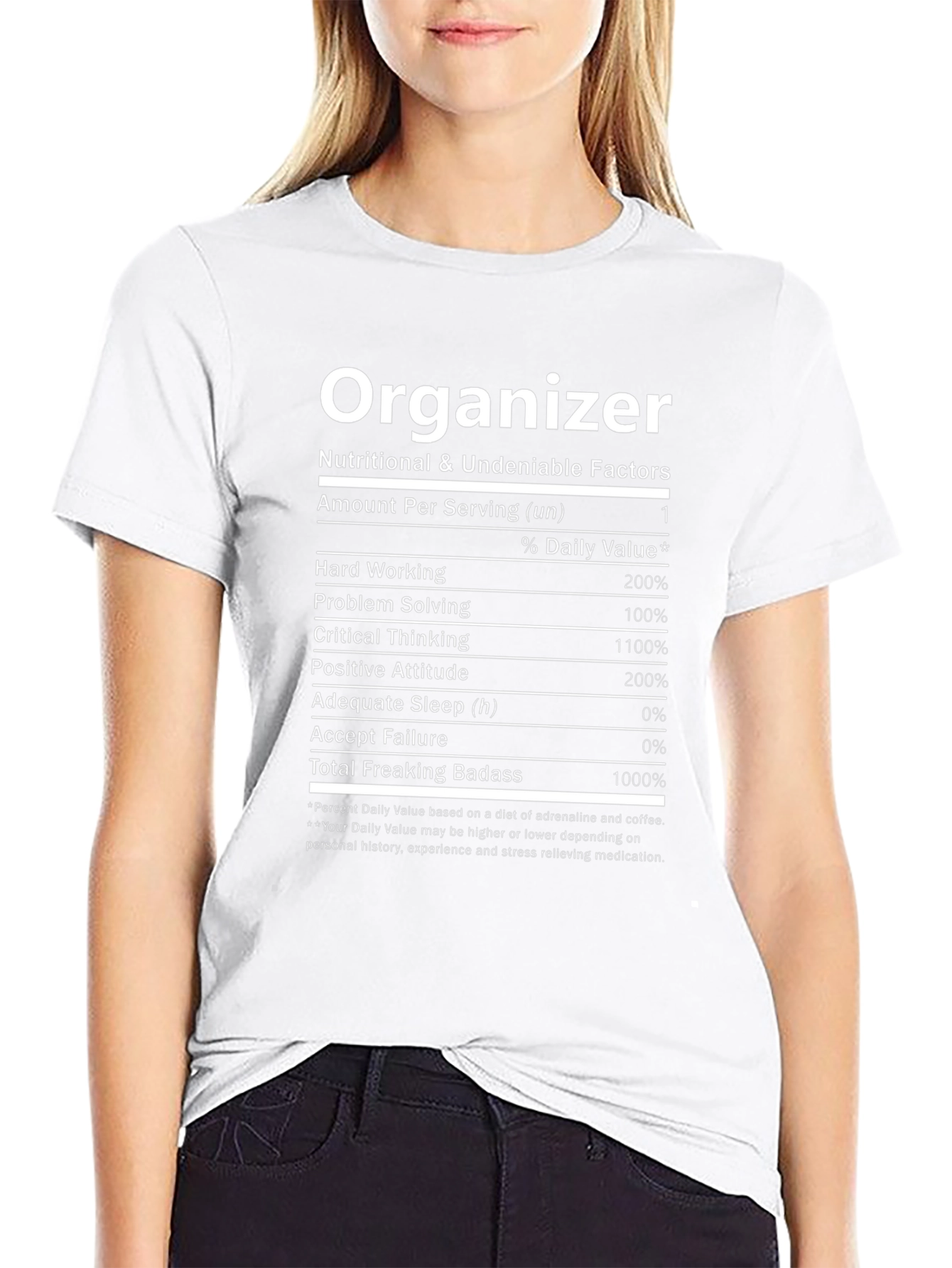 Organizer T-Shirt - Nutritional Facts Novelty Tee