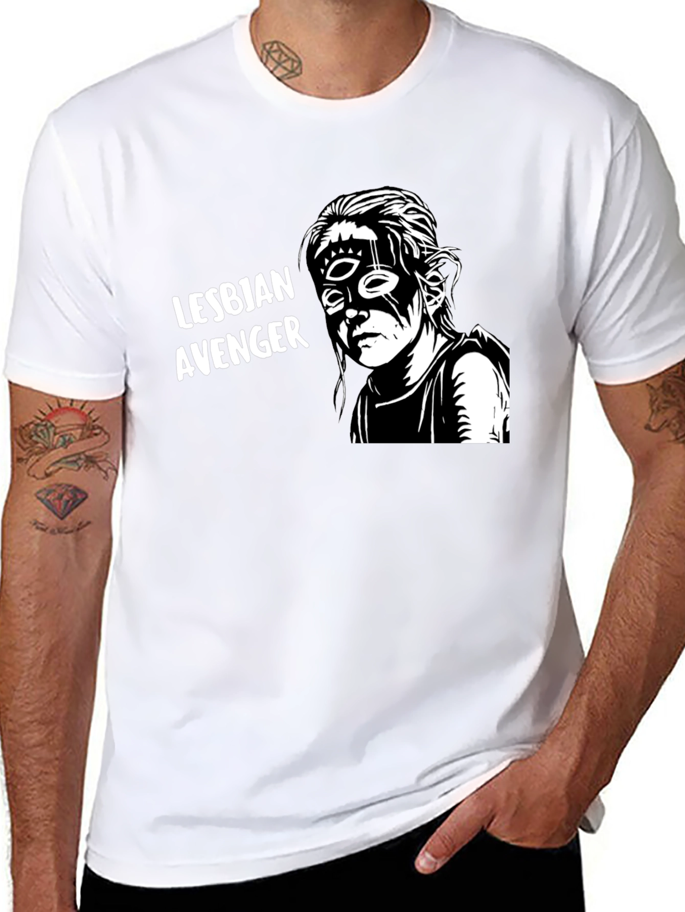 Lesbian Avenger Graphic Tee - Unisex Black Shirt