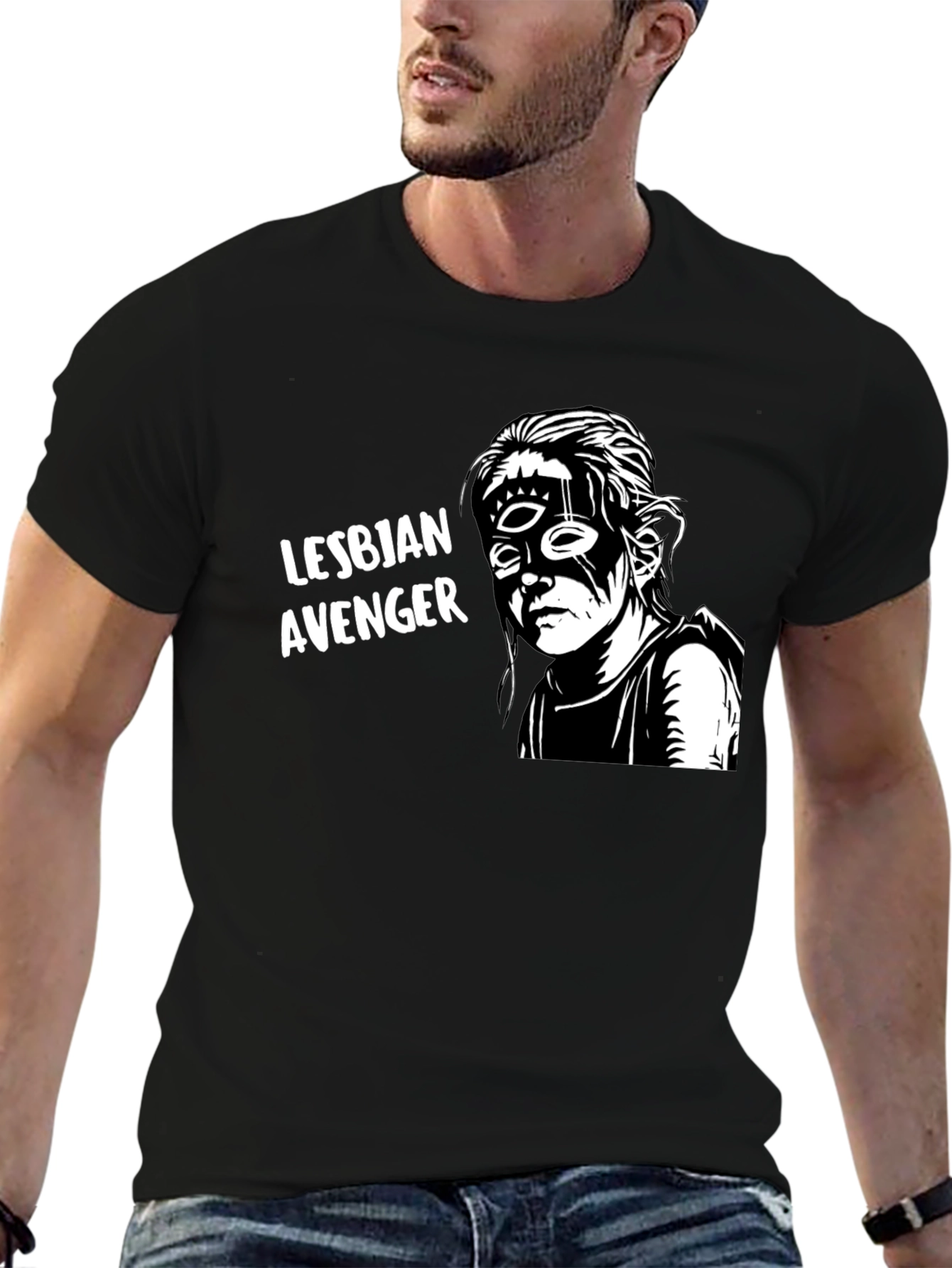 Lesbian Avenger Graphic Tee - Unisex Black Shirt