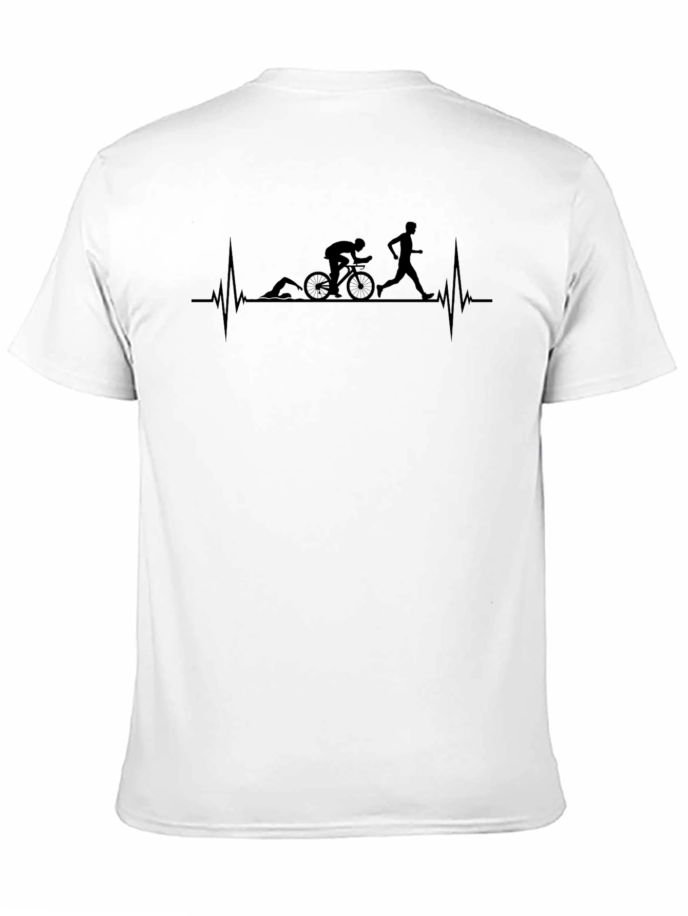 Triathlon Heartbeat T-Shirt - Swim Bike Run Tee