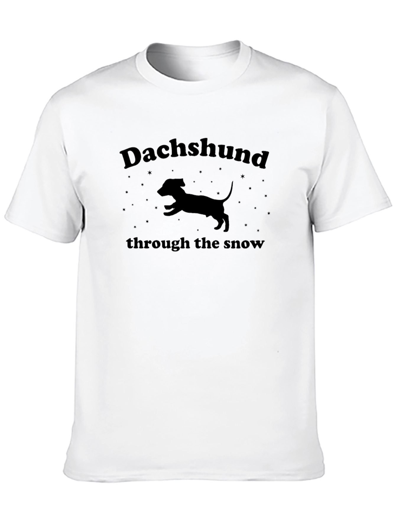 Dachshund Through the Snow Black T-Shirt