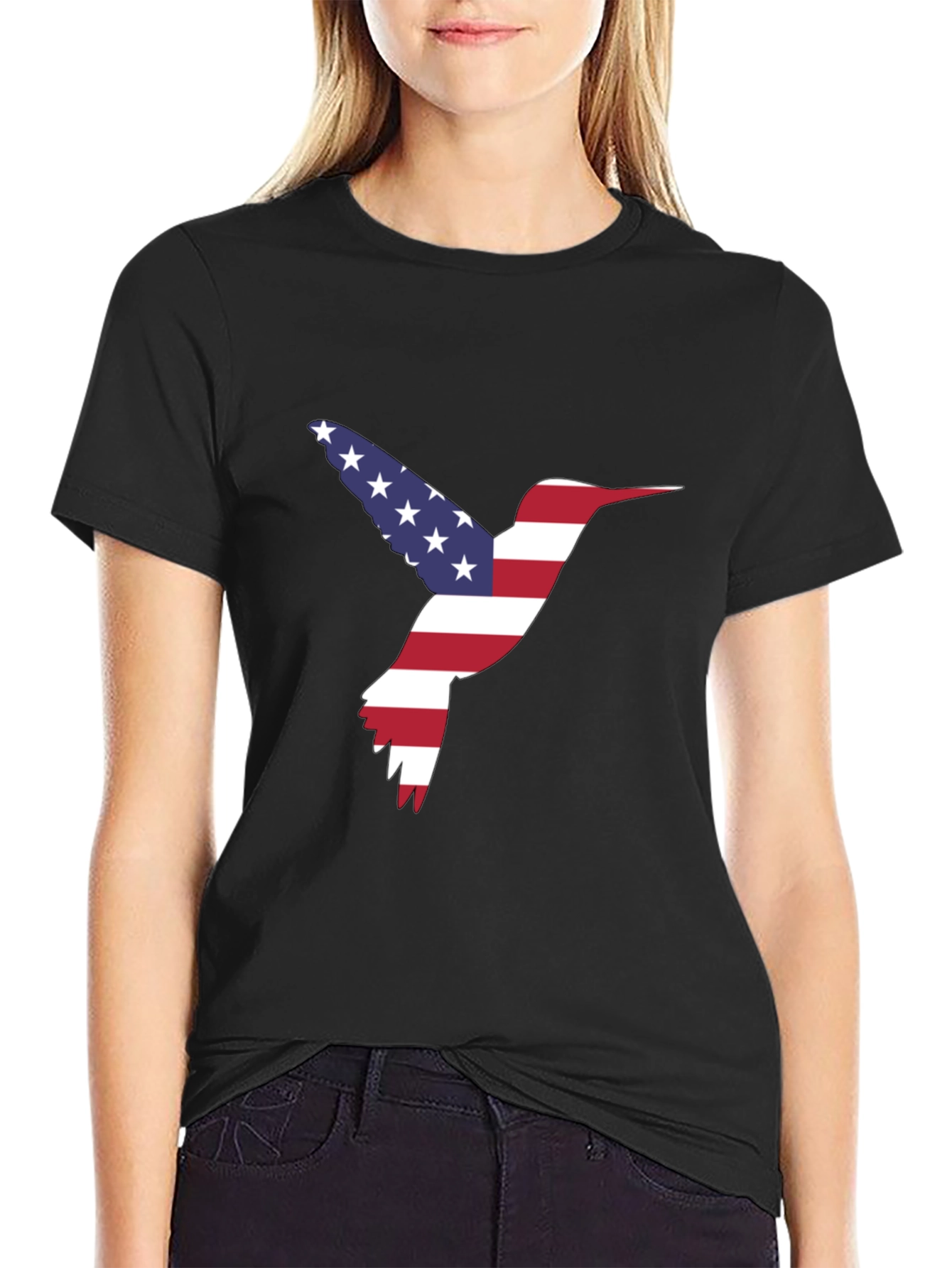 American Flag Hummingbird Graphic Tee