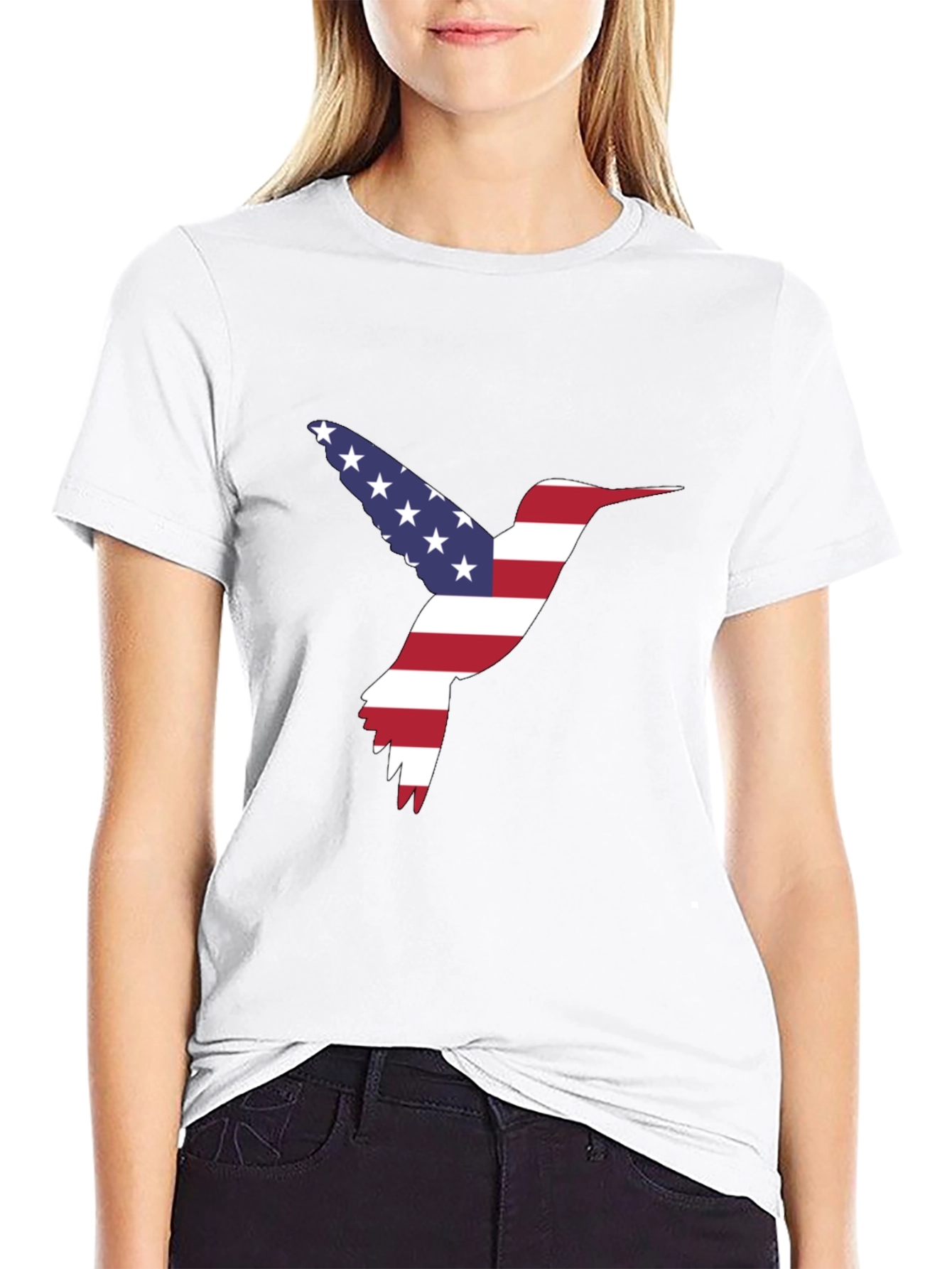 American Flag Hummingbird Graphic Tee