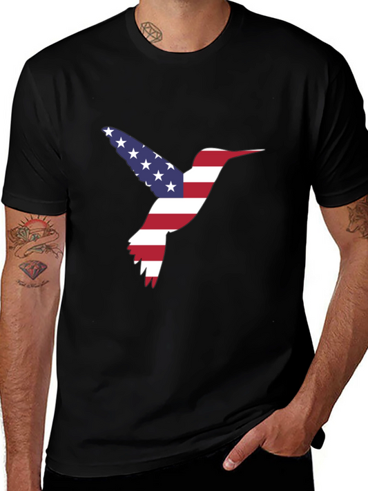 American Flag Hummingbird Graphic Tee