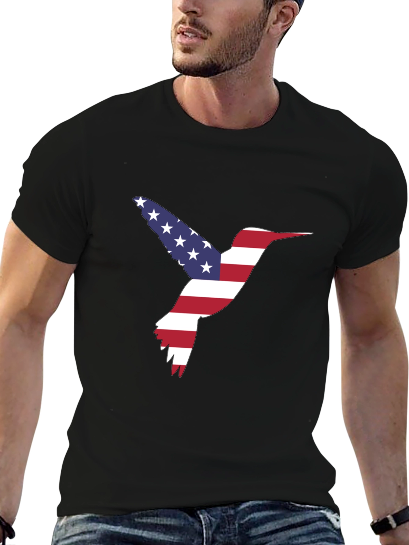 American Flag Hummingbird Graphic Tee