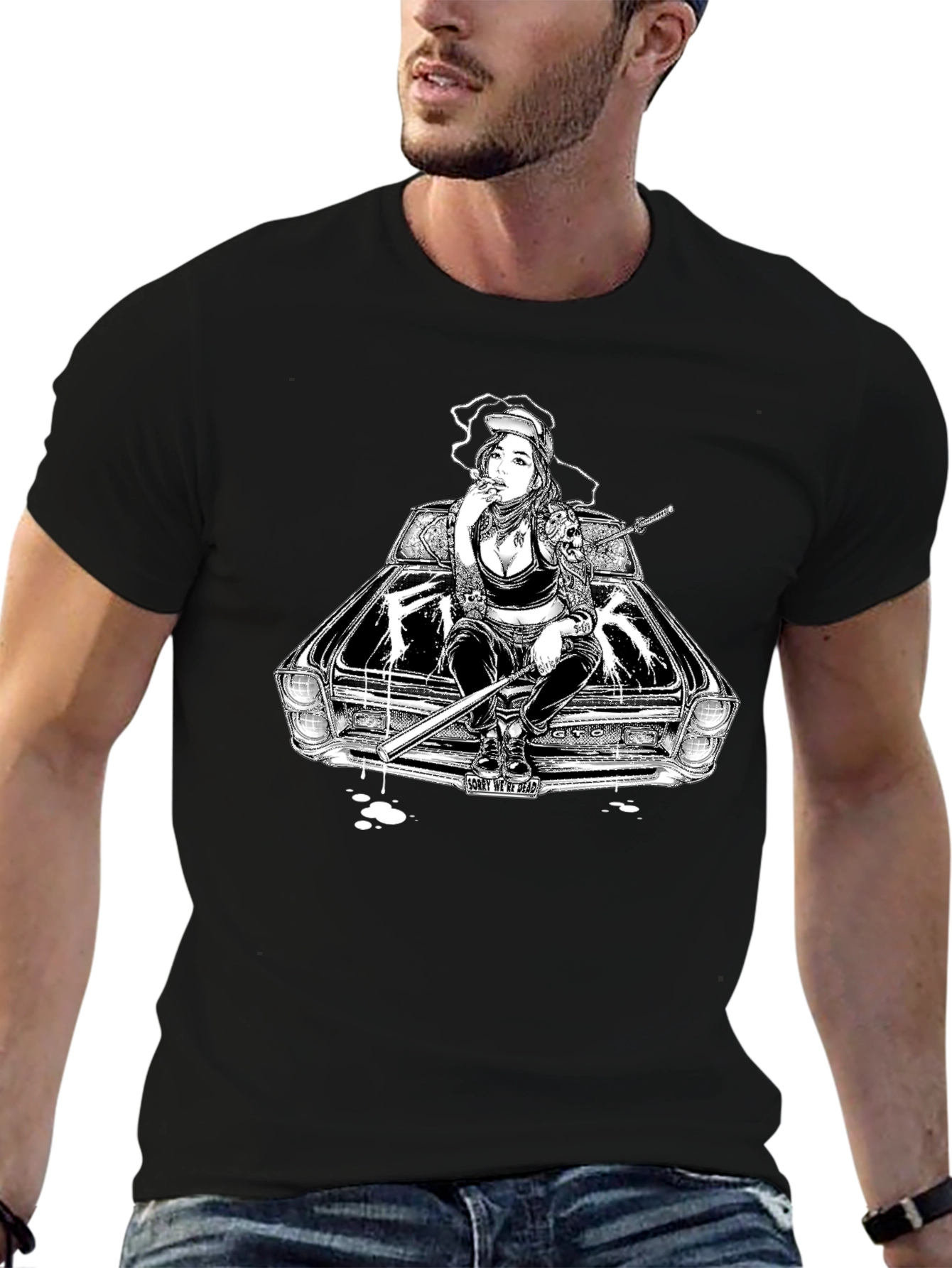 GTO Girl Graphic T-Shirt - Black