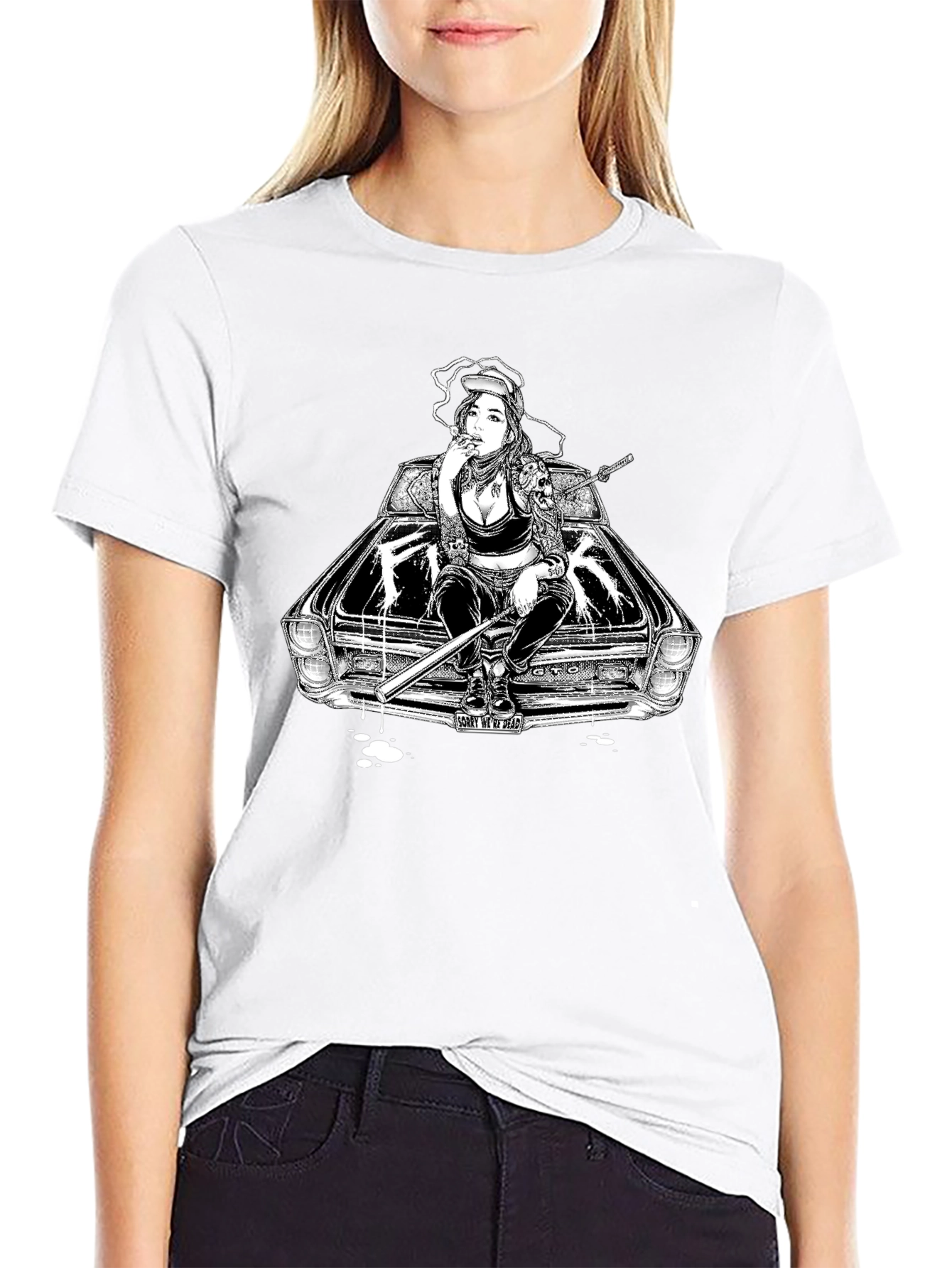GTO Girl Graphic T-Shirt - Black
