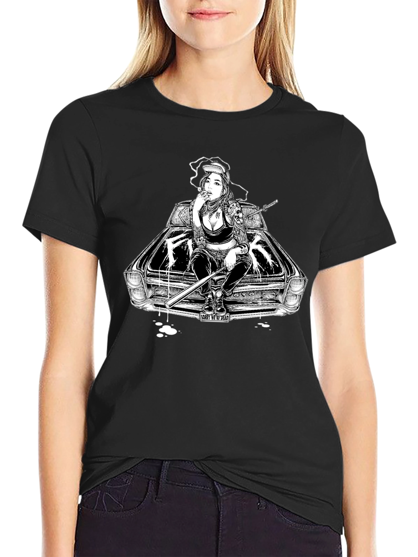 GTO Girl Graphic T-Shirt - Black