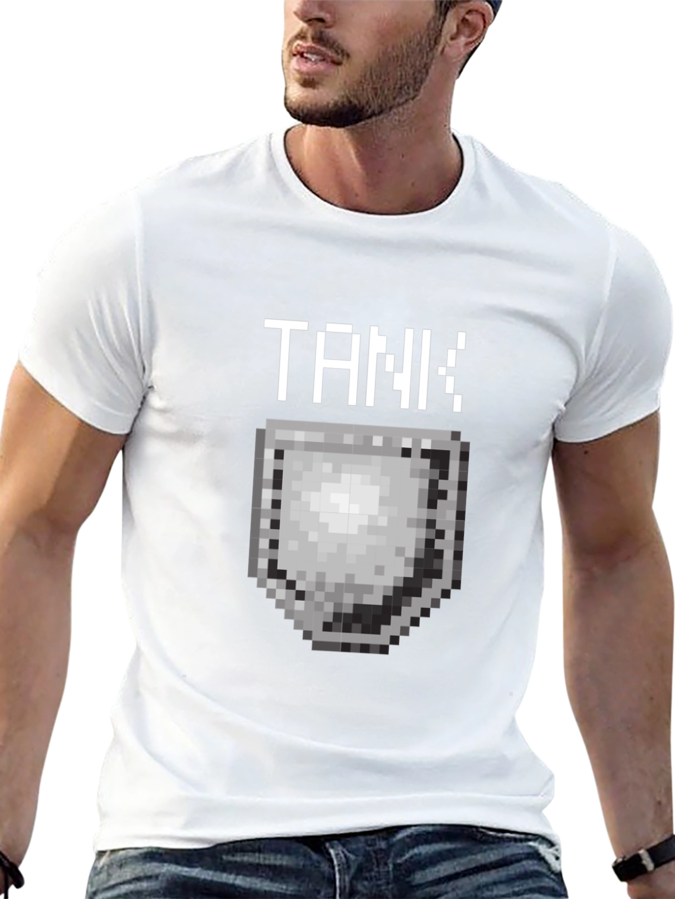 Tank Pixel Art Black T-Shirt