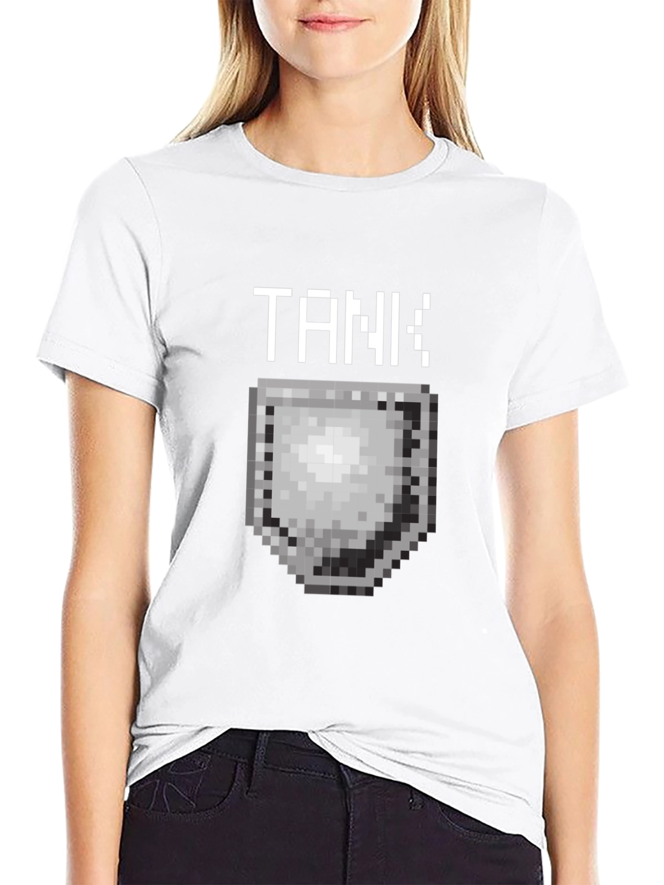Tank Pixel Art Black T-Shirt