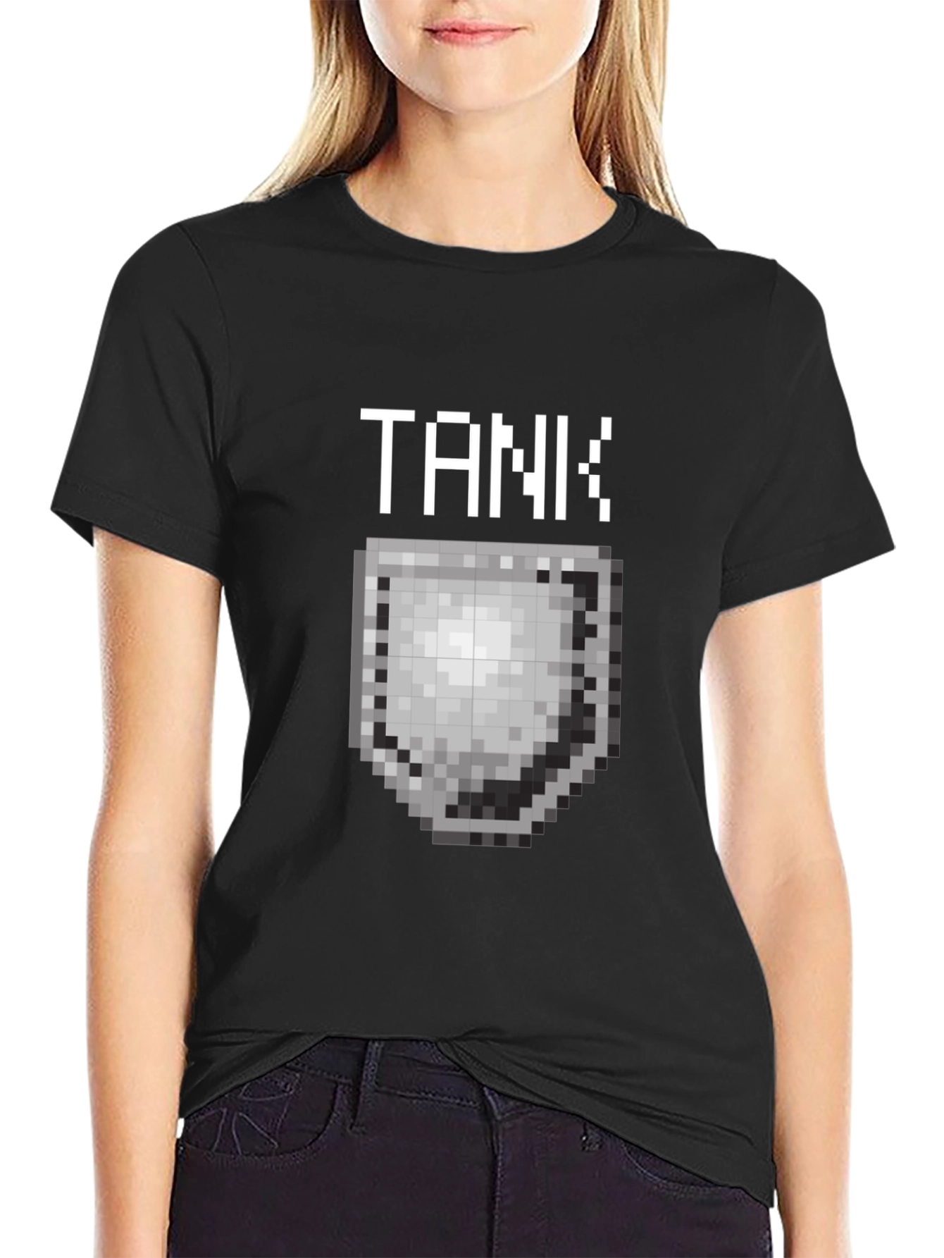 Tank Pixel Art Black T-Shirt