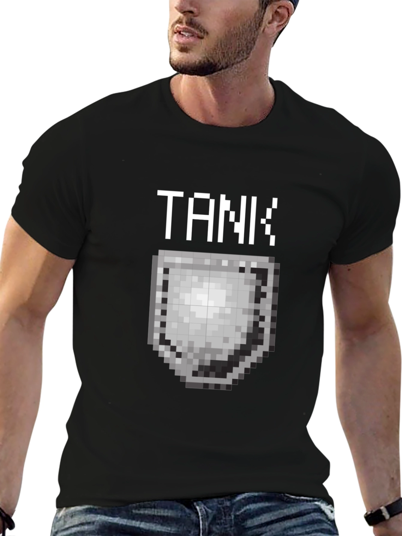 Tank Pixel Art Black T-Shirt