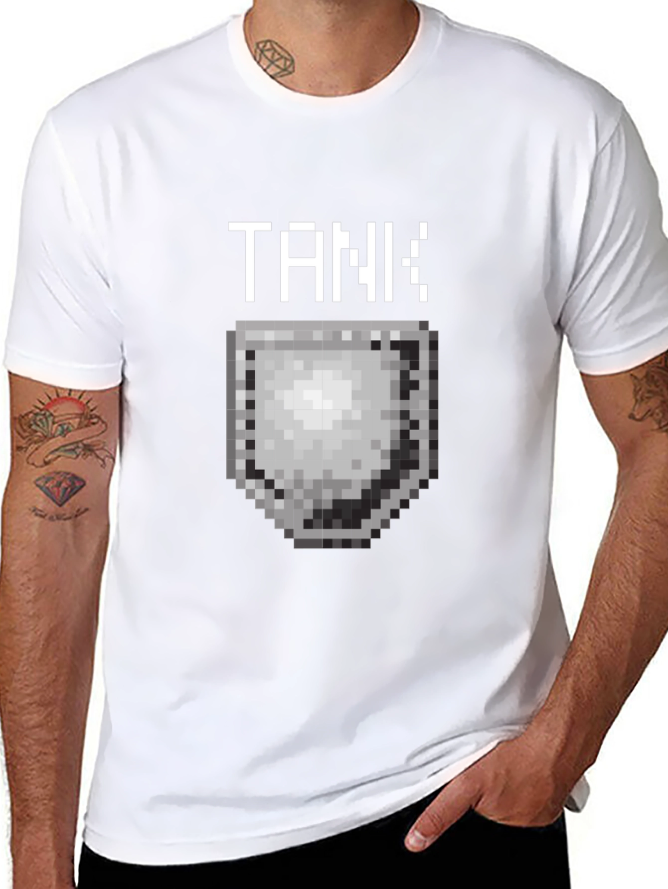 Tank Pixel Art Black T-Shirt