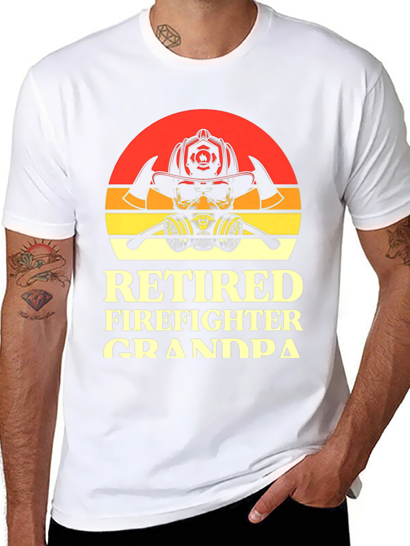Retired Firefighter Grandpa Graphic T-Shirt