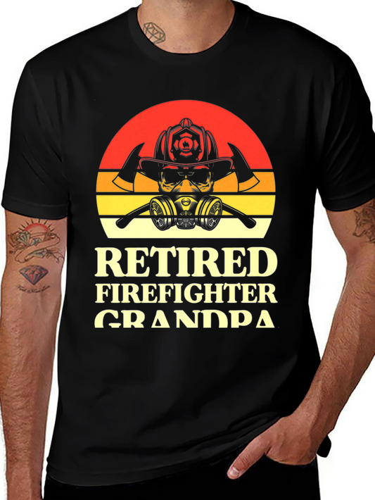 Retired Firefighter Grandpa Graphic T-Shirt