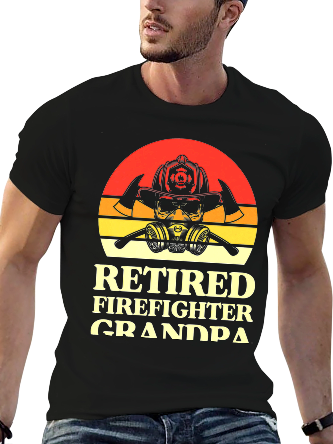Retired Firefighter Grandpa Graphic T-Shirt