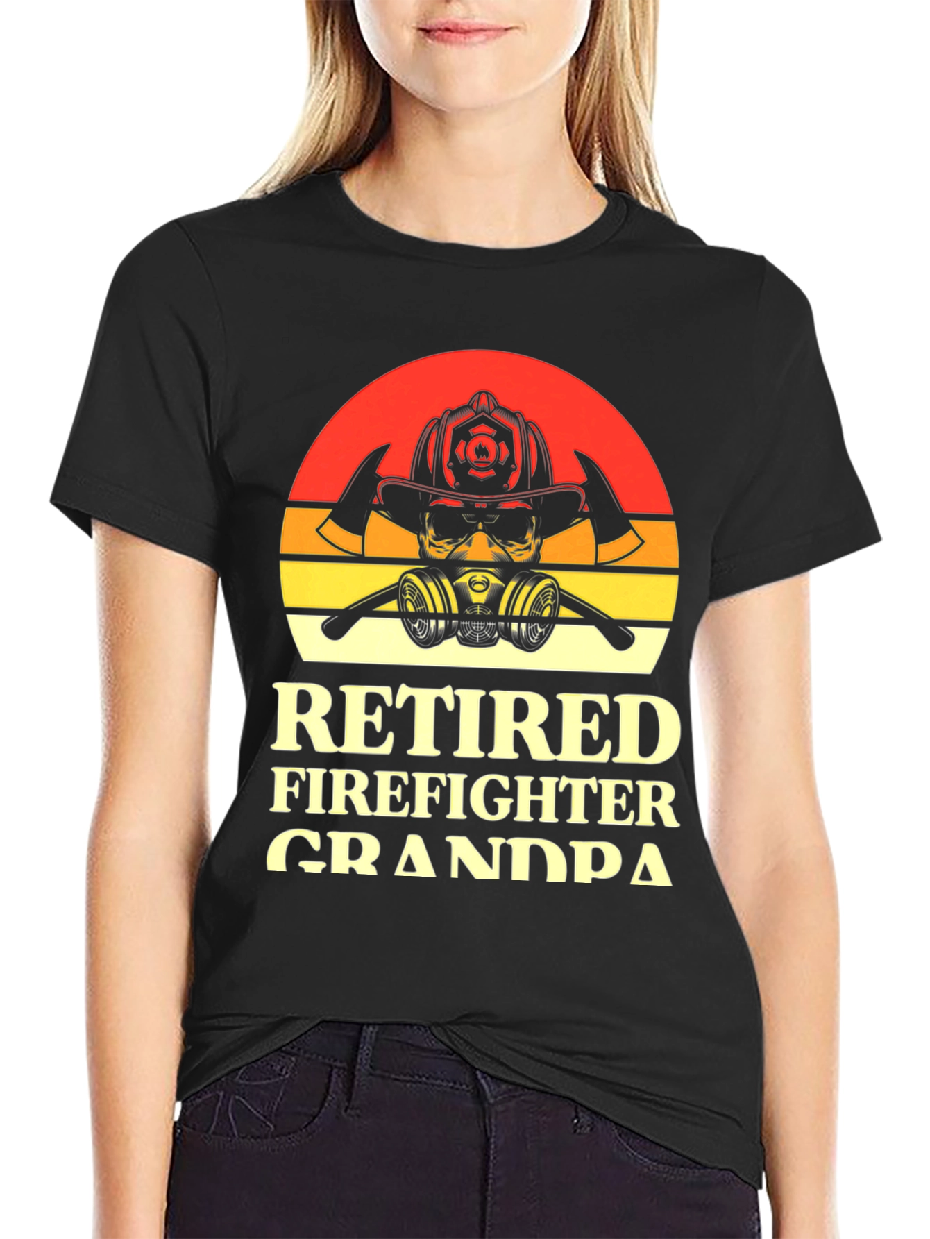 Retired Firefighter Grandpa Graphic T-Shirt
