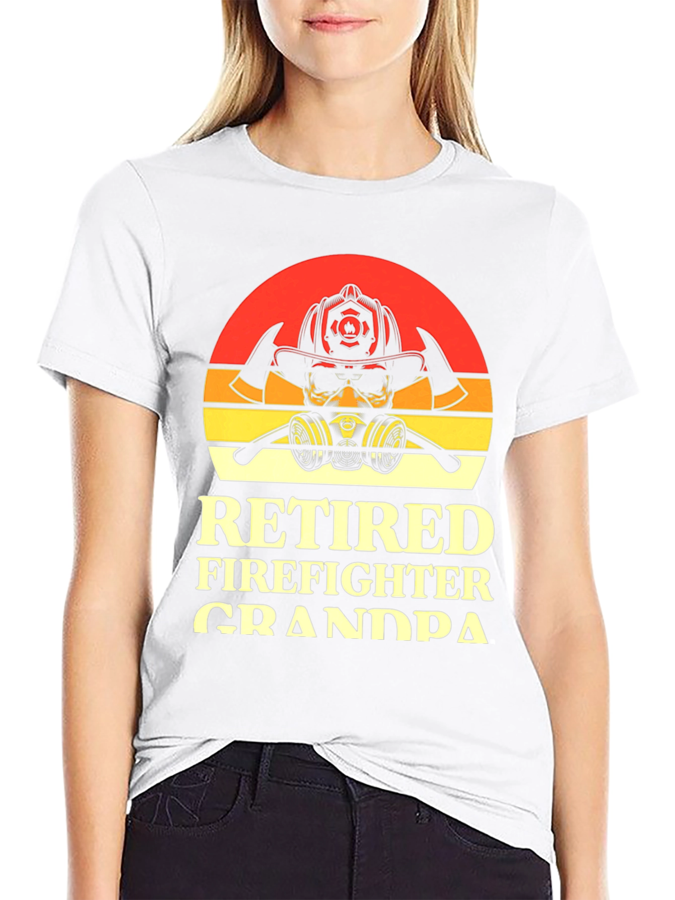 Retired Firefighter Grandpa Graphic T-Shirt