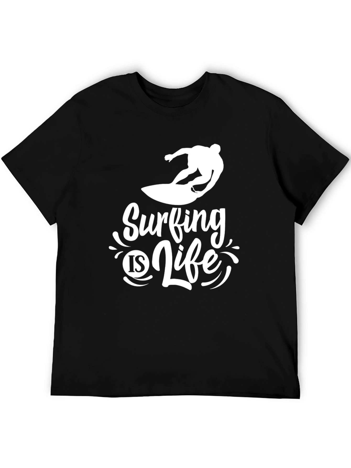 Surfing is Life Tee - Black Graphic T-Shirt
