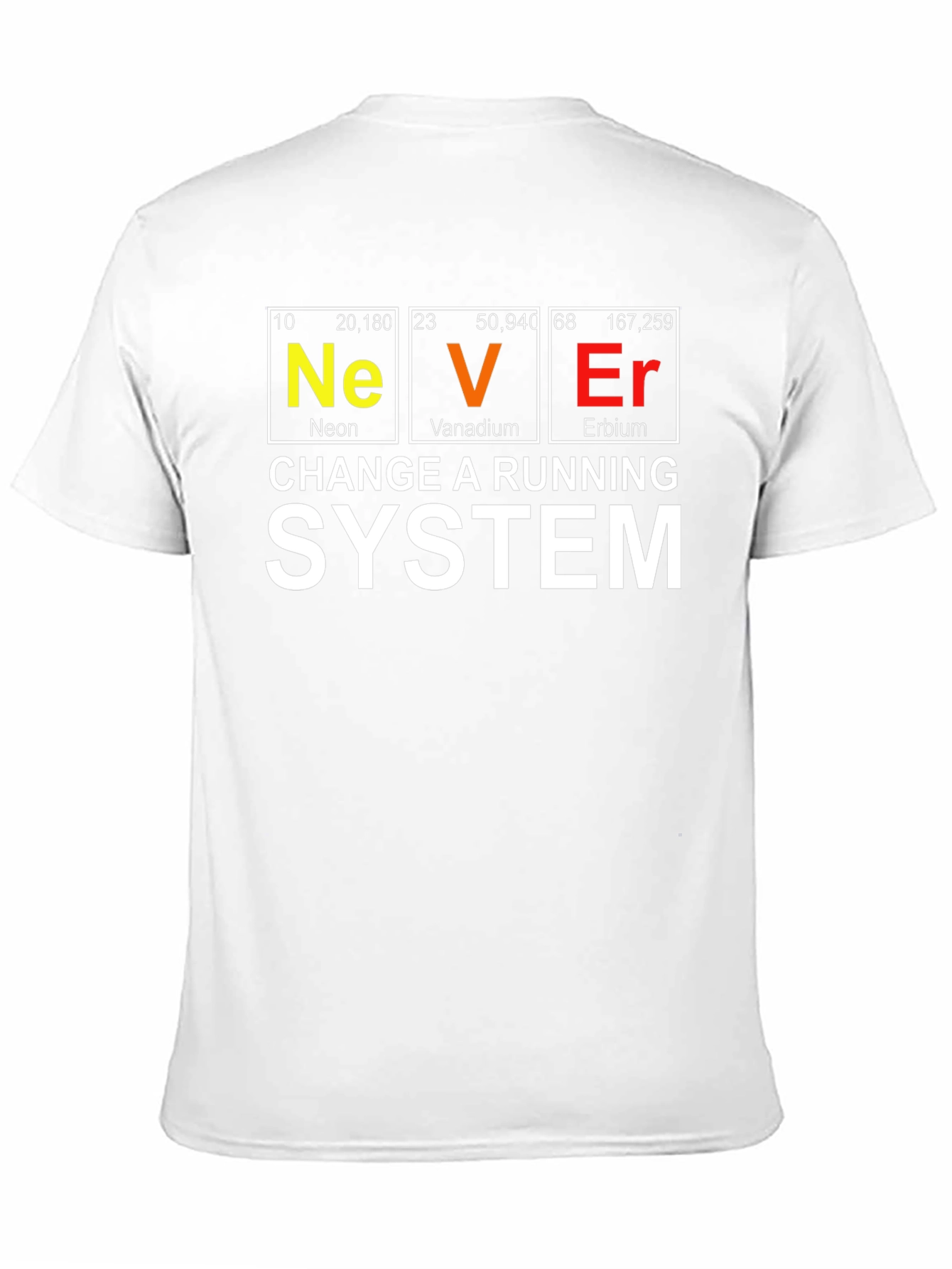 Never Change a Running System Periodic Table T-Shirt