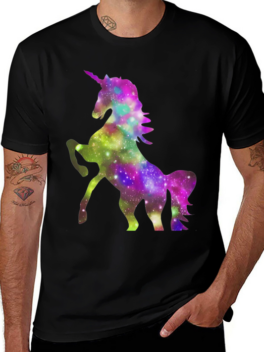 Unicorn Galaxy Print T-Shirt - Stylish Mens Tee