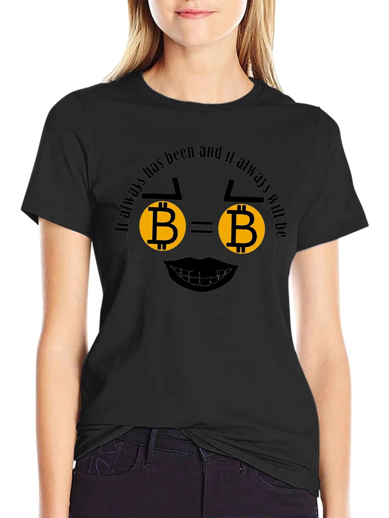 Bitcoin Always Black T-Shirt Crypto BTC Cryptocurrency