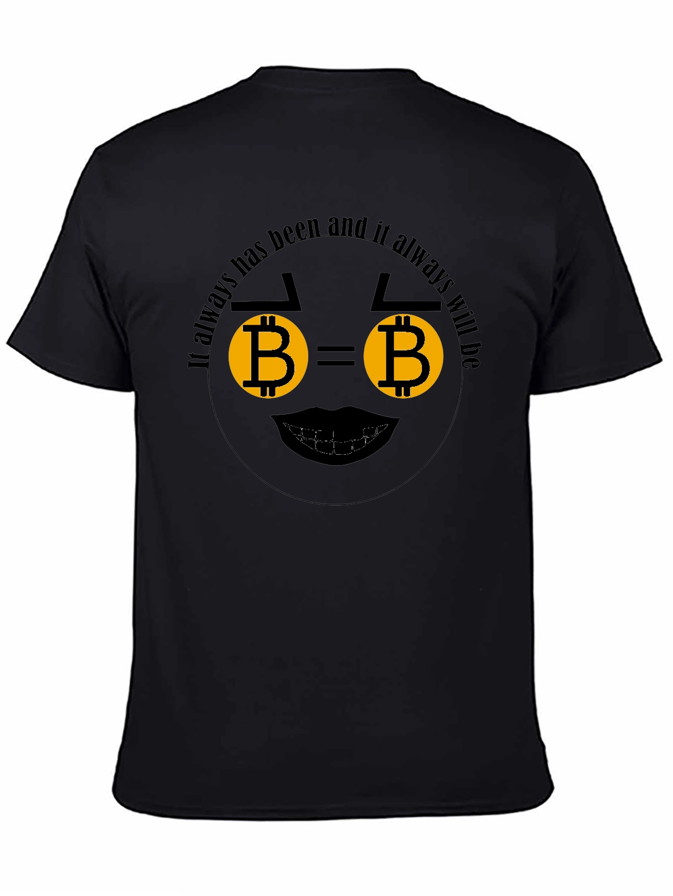 Bitcoin Always Black T-Shirt Crypto BTC Cryptocurrency