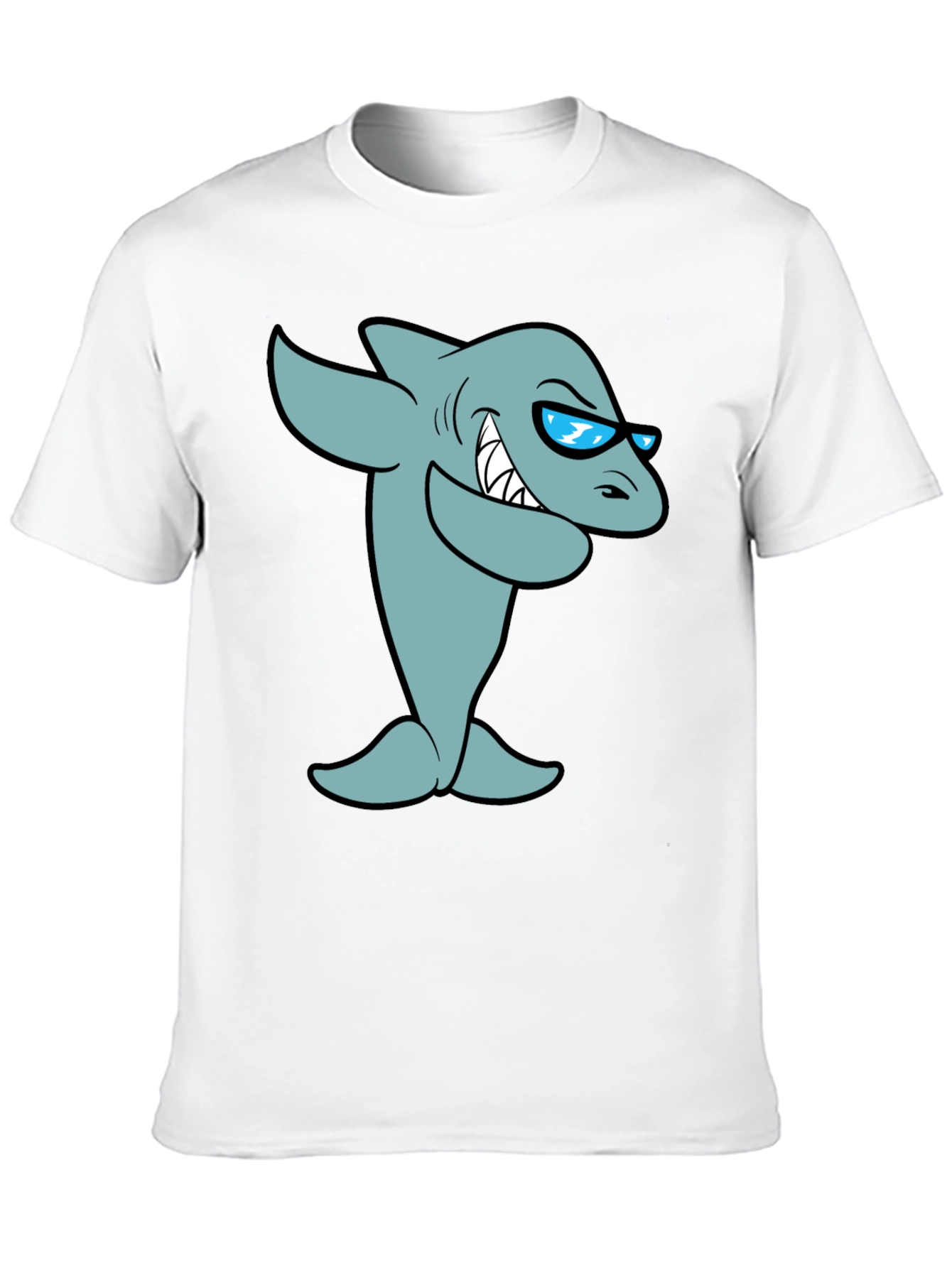 Cool Cartoon Shark Graphic T-Shirt