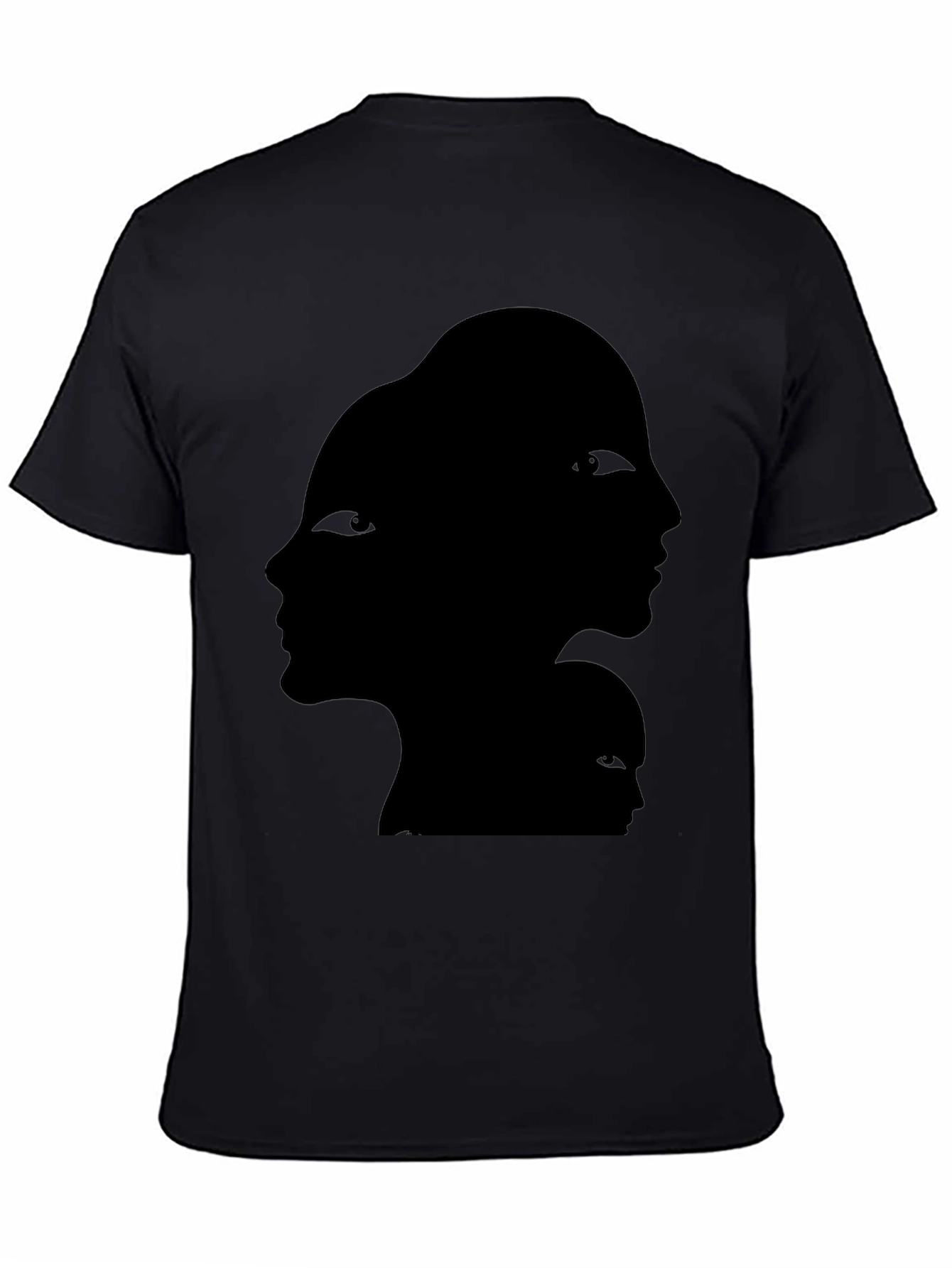 Abstract Faces Graphic Black T-Shirt