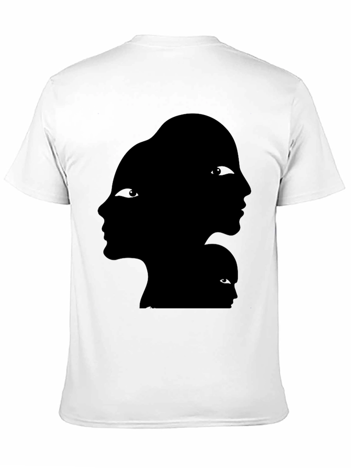 Abstract Faces Graphic Black T-Shirt