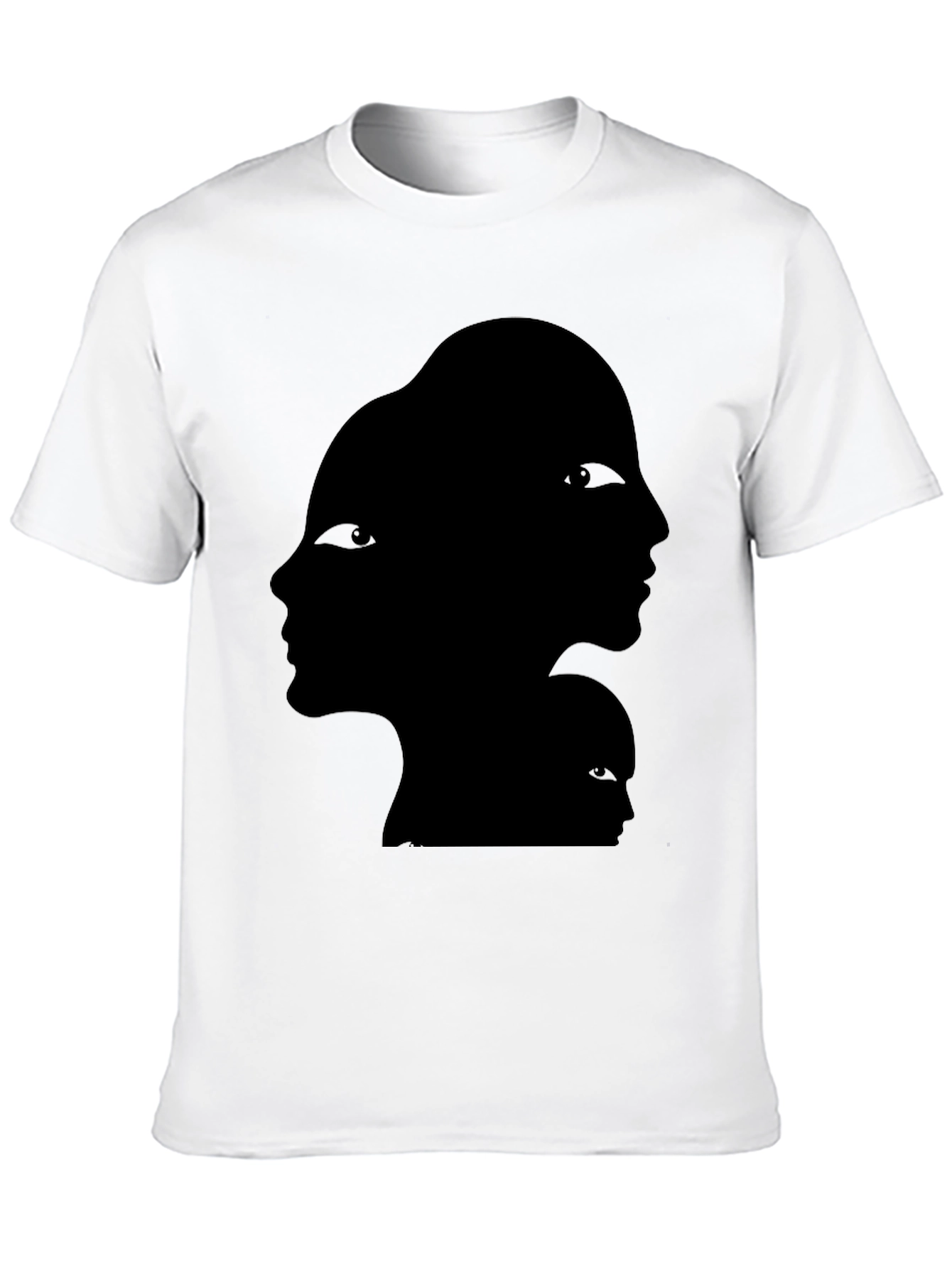 Abstract Faces Graphic Black T-Shirt