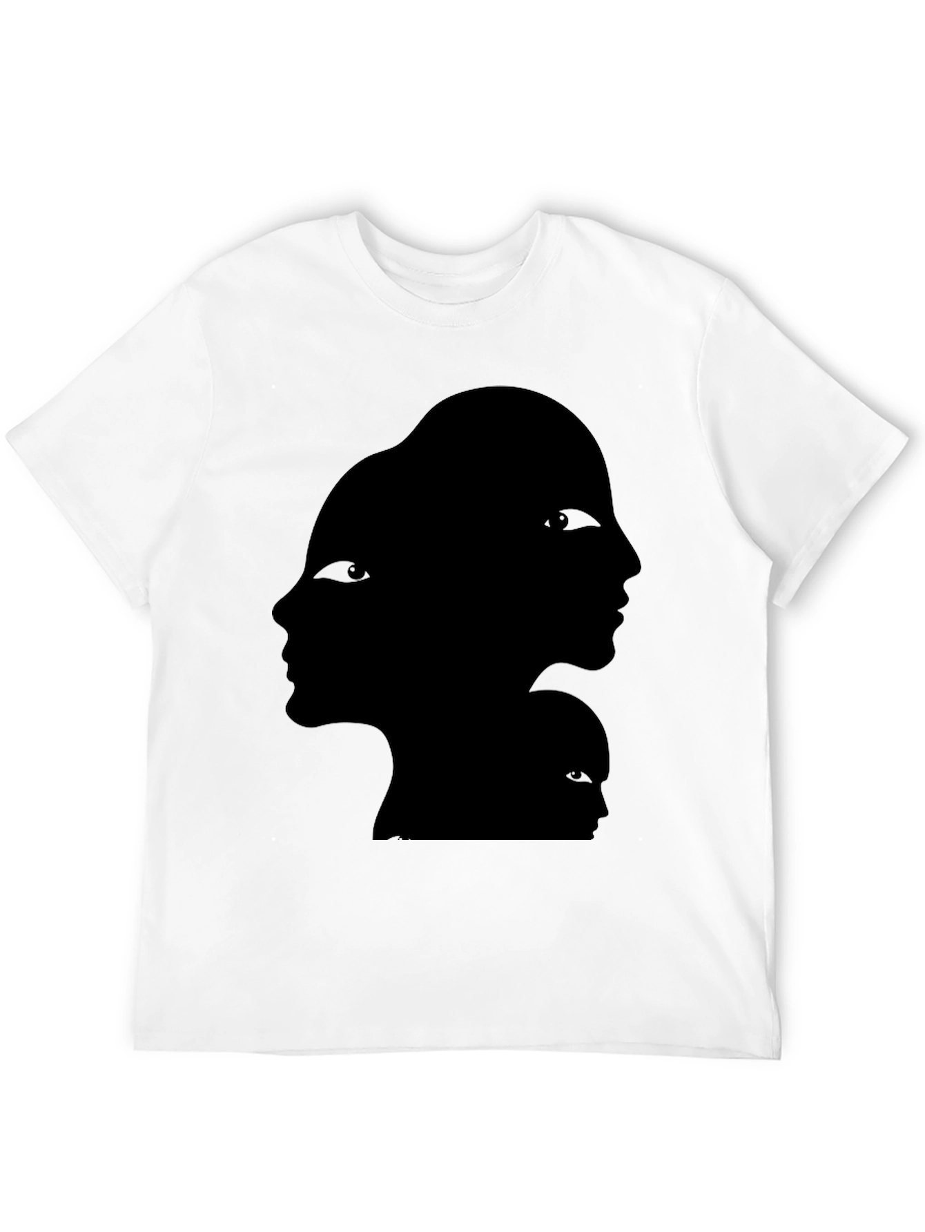 Abstract Faces Graphic Black T-Shirt