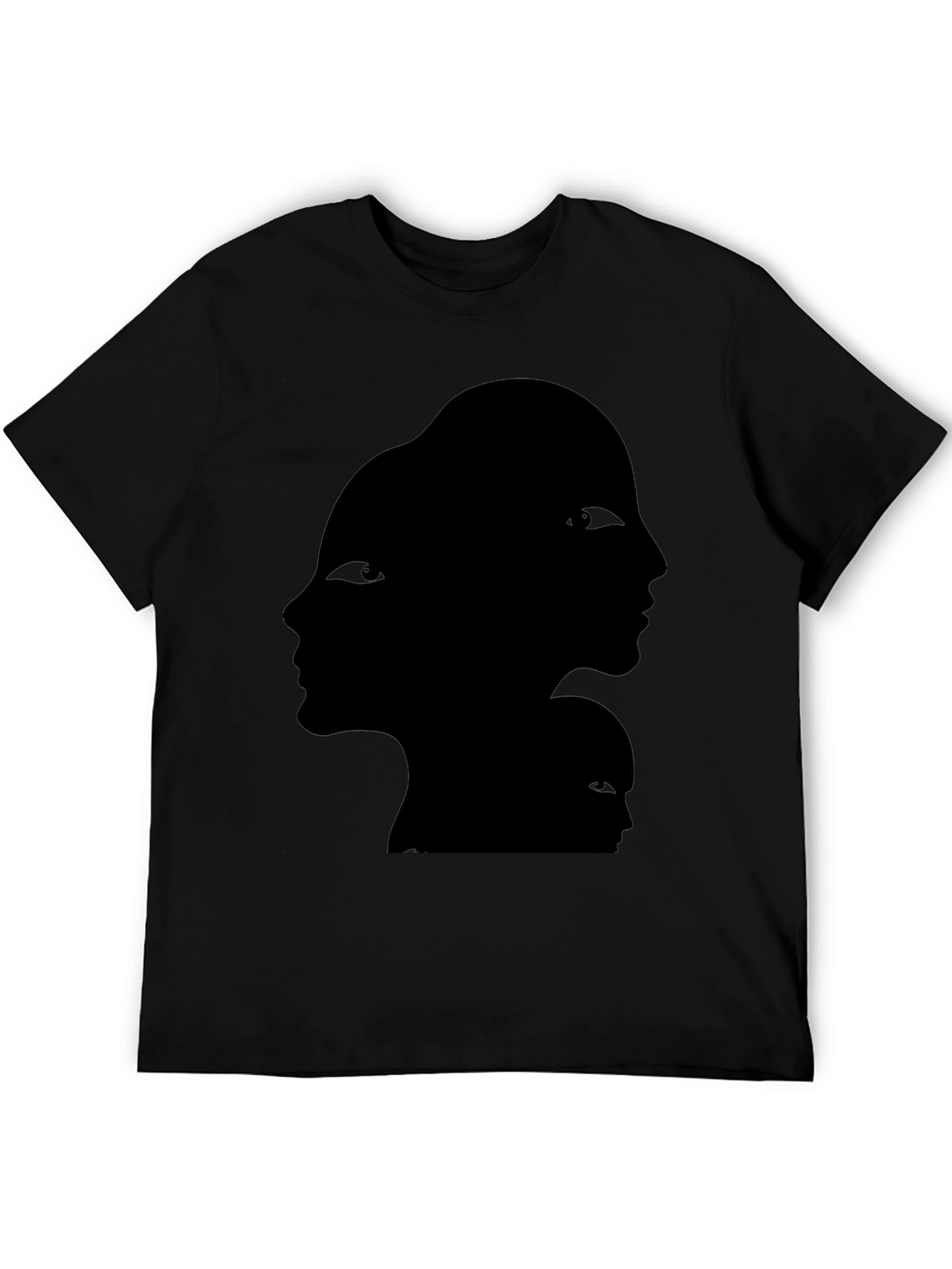 Abstract Faces Graphic Black T-Shirt